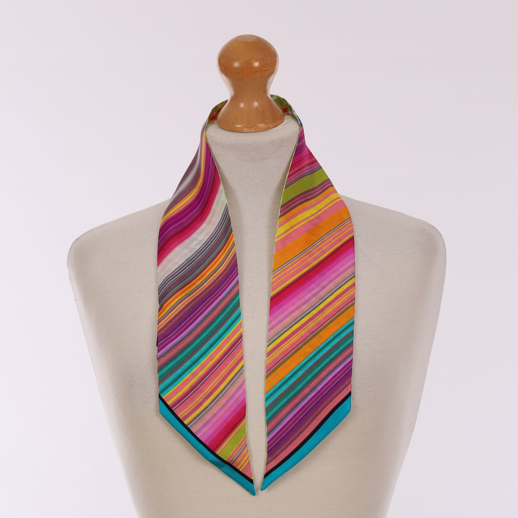 Pristine Missoni Multicoloured Patterned Vintage Silk Twilly
