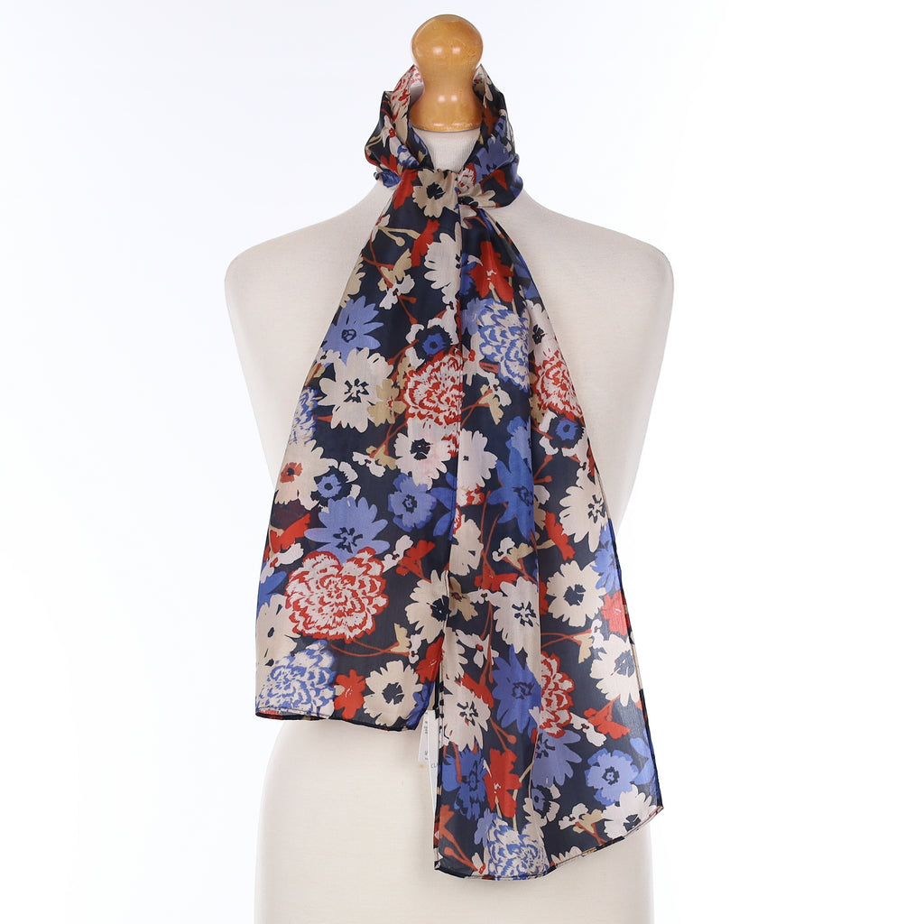 Marks & Spencers Floral Pattern Silk Scarf
