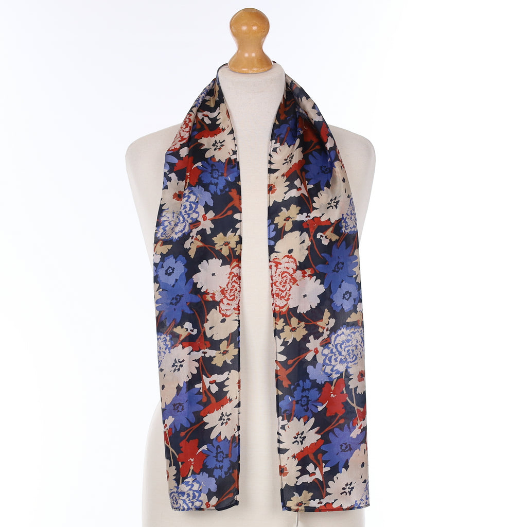 Marks & Spencers Floral Pattern Silk Scarf