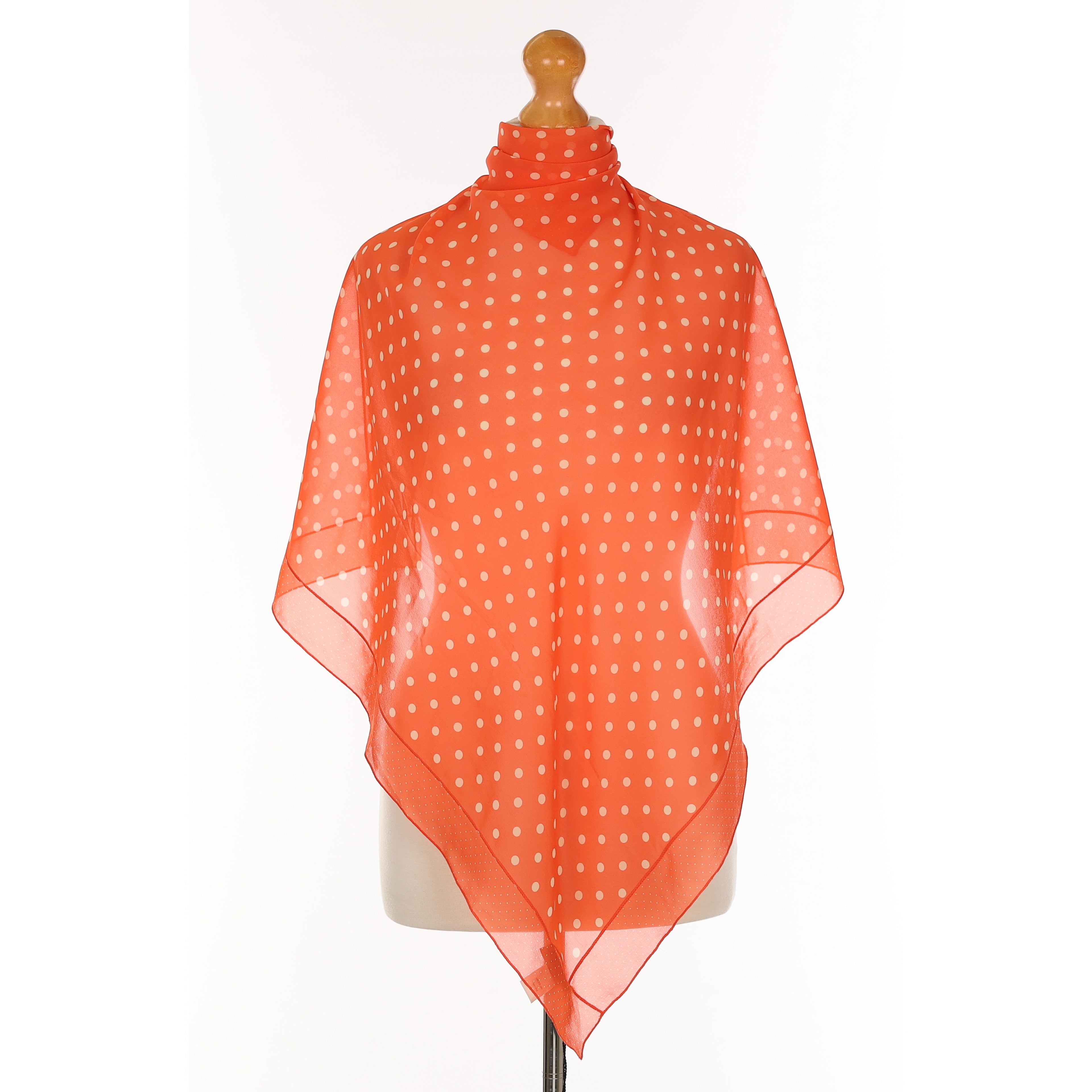 Jaeger Fiery Orange Spotted Silk Scarf