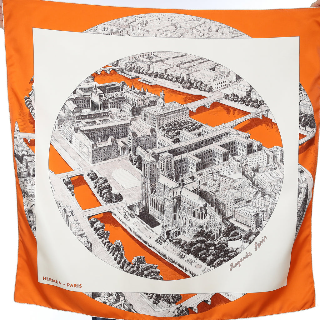 Hermès Regarde Paris Vintage Silk Scarf
