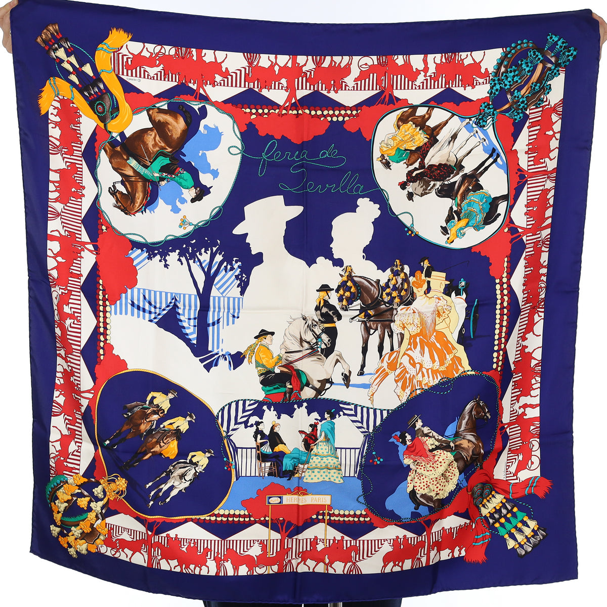 Pristine Boxed Hermès Feria de Sevilla Vintage Silk Scarf