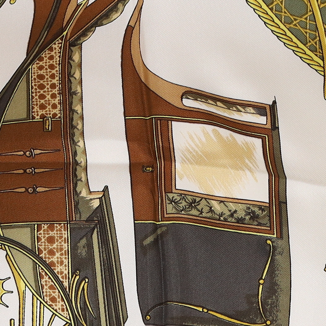 Pristine Sleeved Hermès Les Voitures a Transformation Silk Scarf
