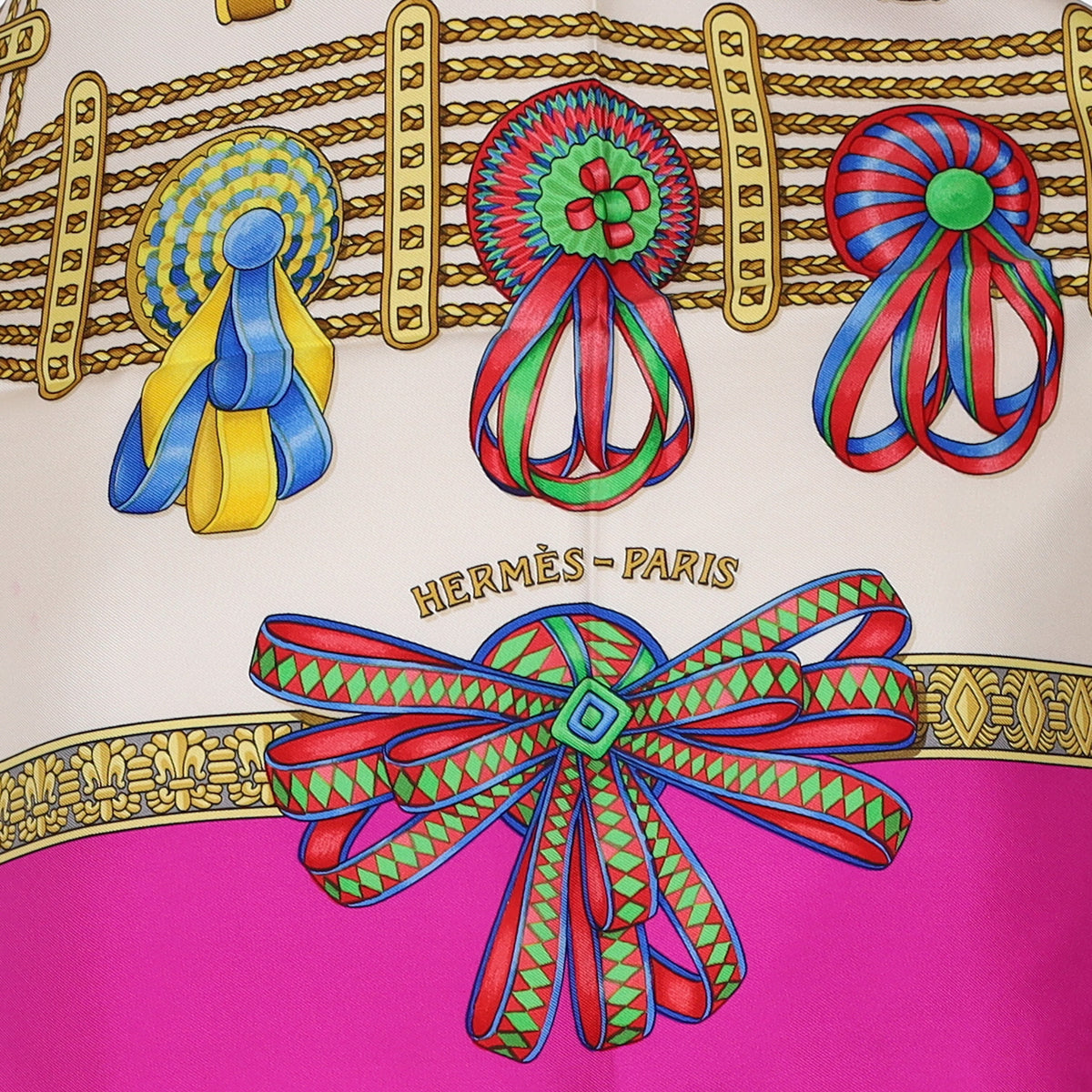 Hermès Les Rubans du Cheval Vintage Silk Scarf