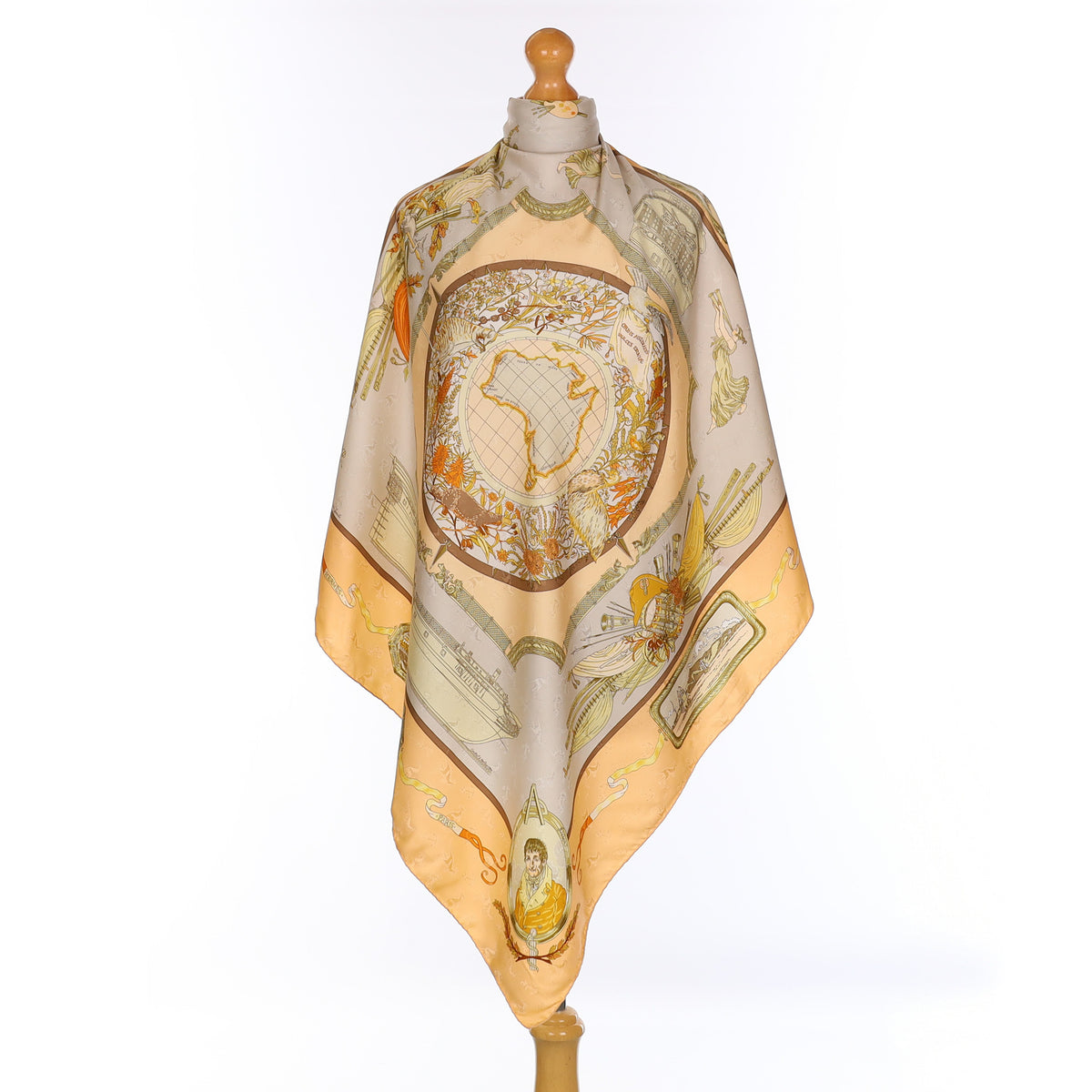 Hermès Le Geographe Silk Scarf