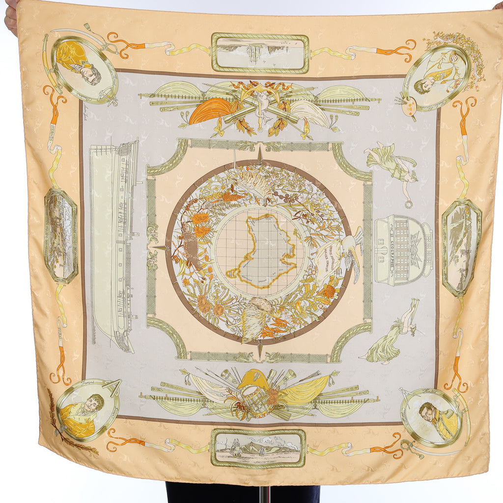 Hermès Le Geographe Silk Scarf