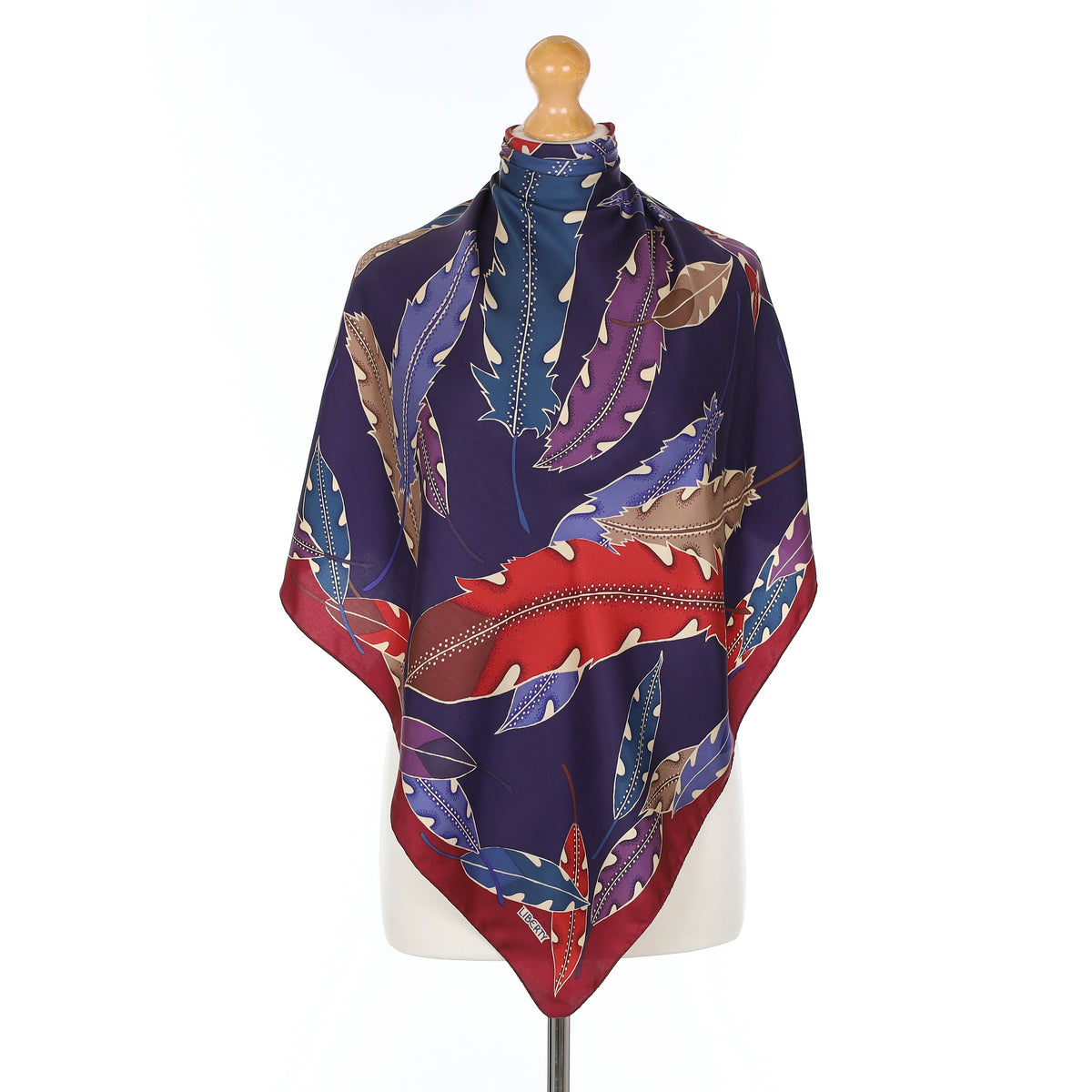 Liberty Bold Leaf Design Vintage Silk Scarf