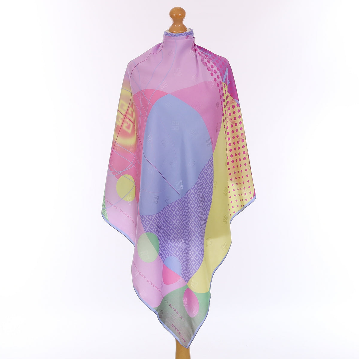 Pristine Givenchy Pastel Colour Block Vintage Silk Scarf