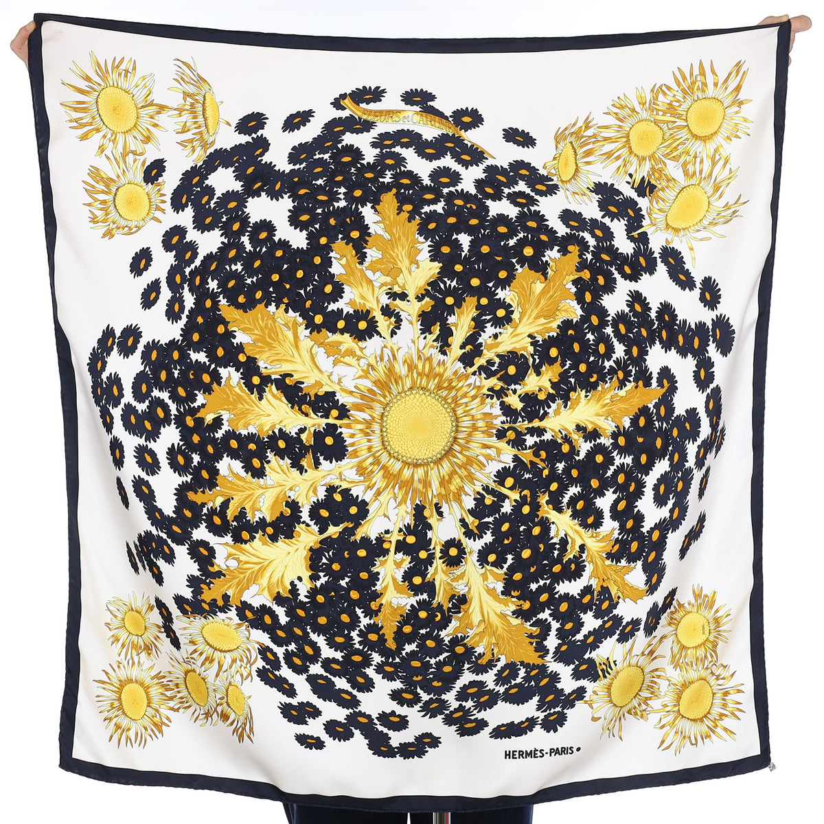 Hermès Fleurs et Carlines Silk Scarf