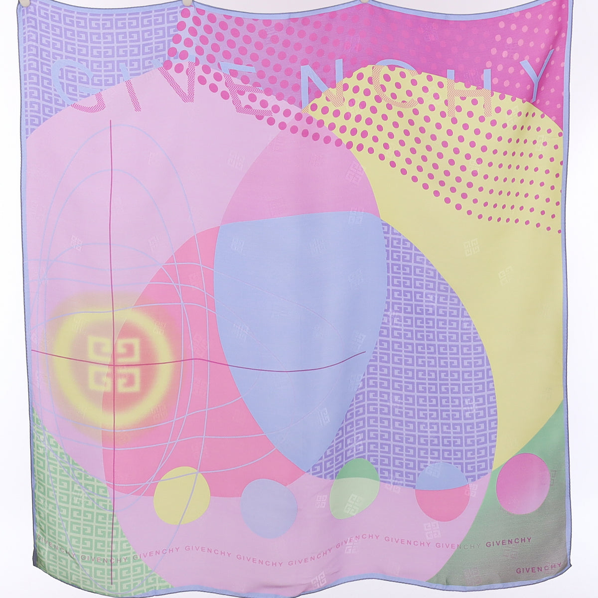 Pristine Givenchy Pastel Colour Block Vintage Silk Scarf
