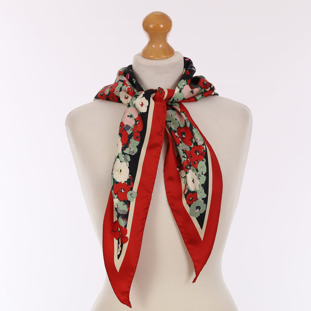 Brand New Paul Smith Red Floral Silk Triangle Scarf