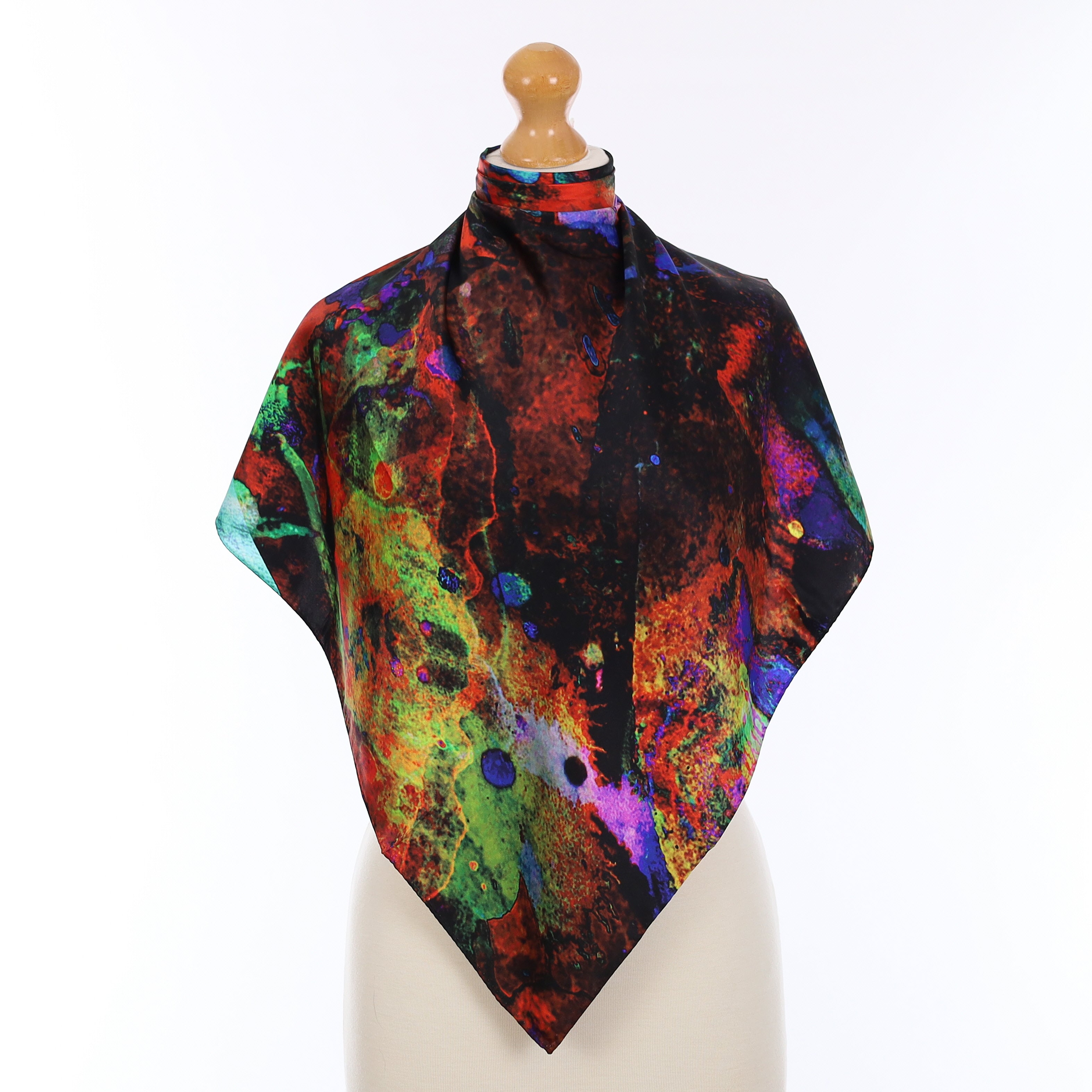 Brand New Bernie and Blue Marble Pattern Silk Scarf