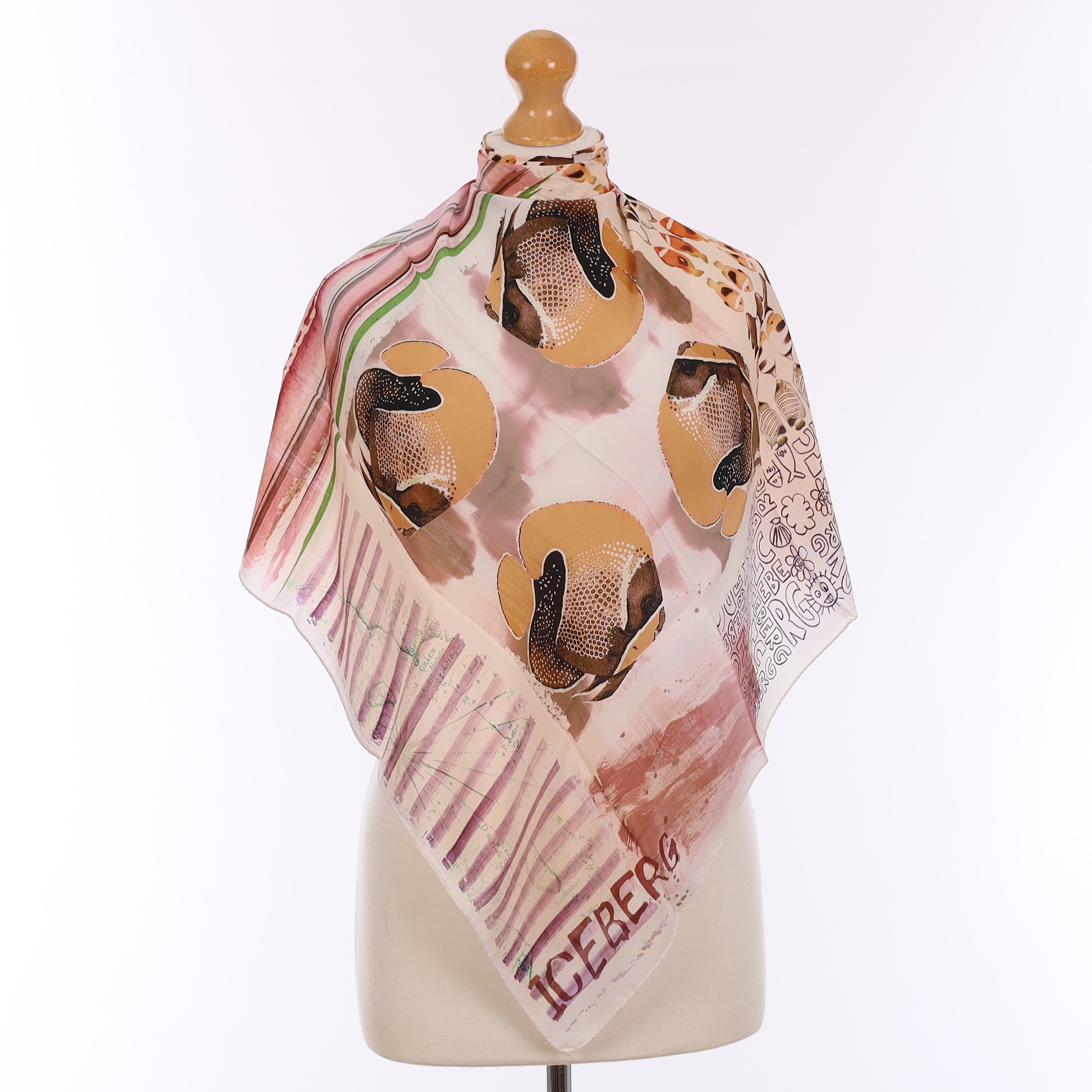 Brand New Iceberg Fish Design Silk Scarf