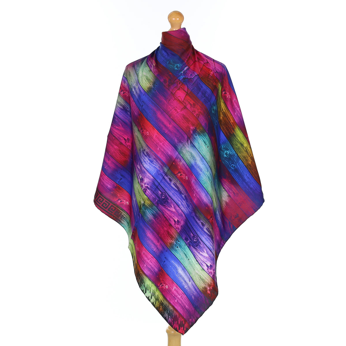 Brand New Colourful Panel Design Silk Scarf