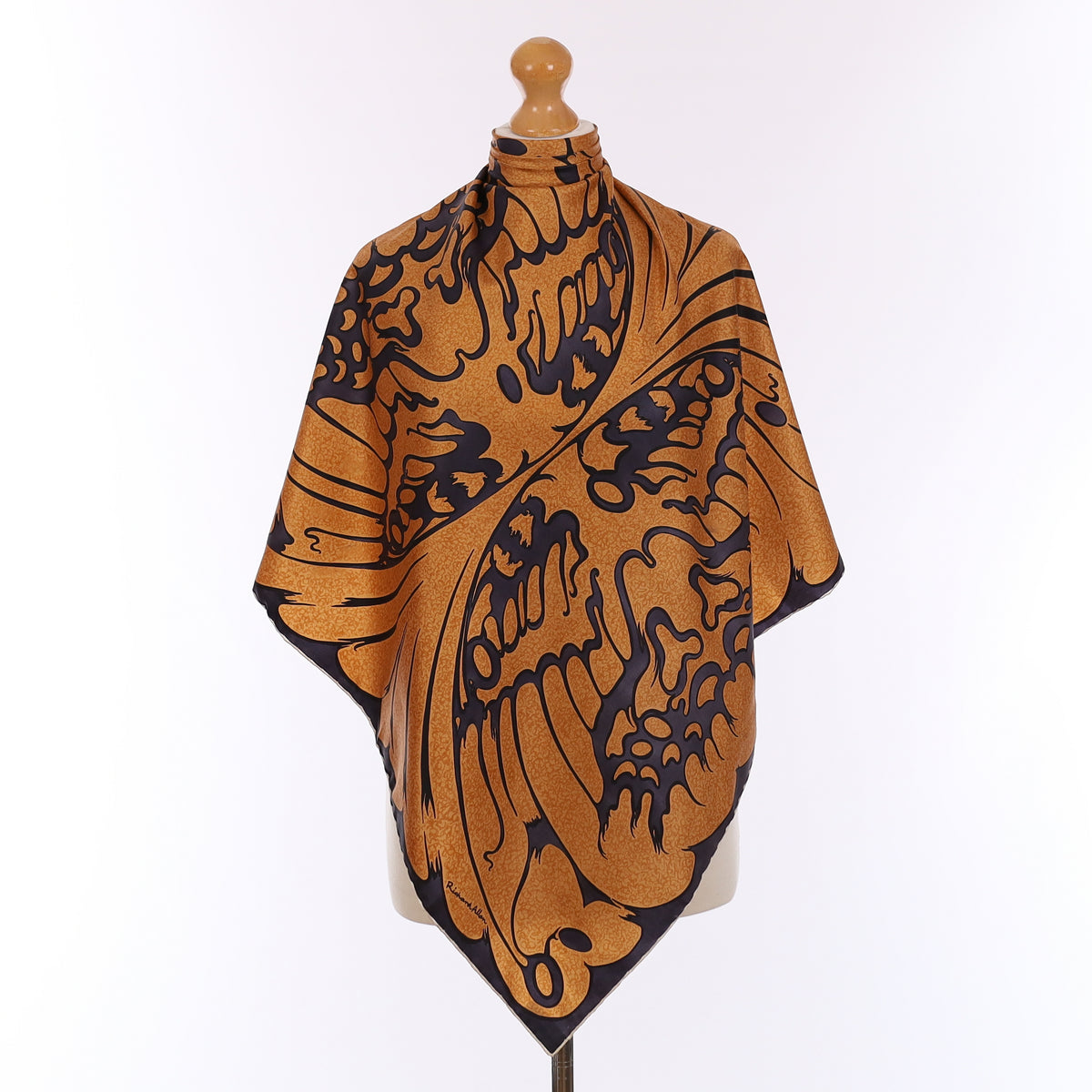 Richard Allan Copper and Black Vintage Silk Scarf