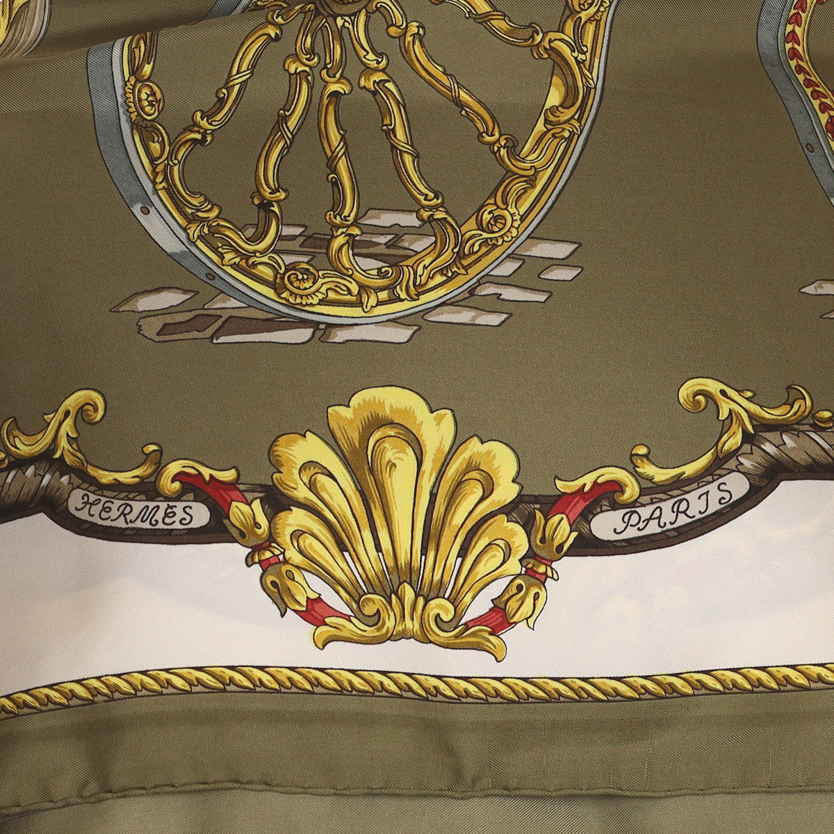 Hermès Les Roues Vintage Silk Scarf