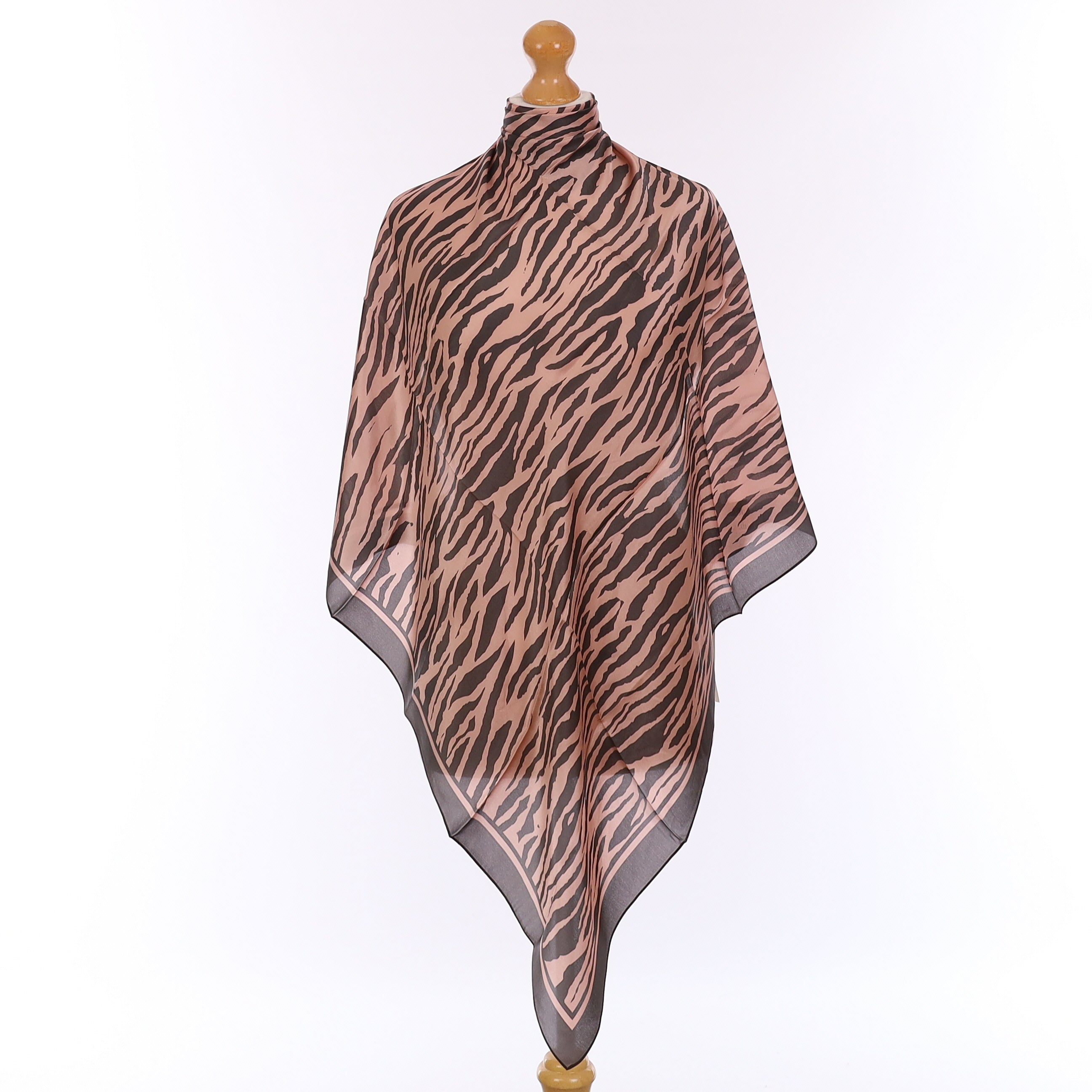 Brand New LK Bennett Pink Zebra Stripe Silk Scarf