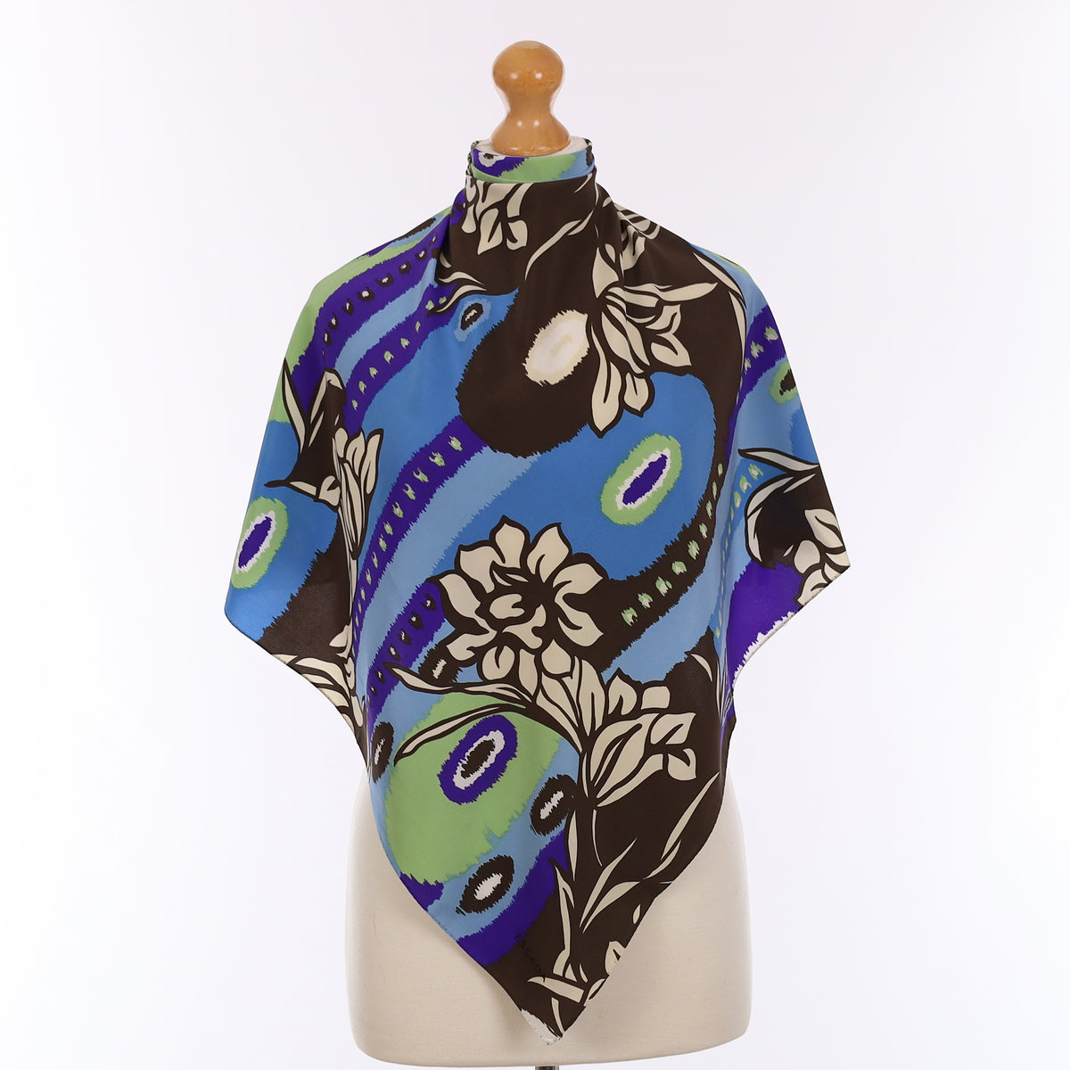 Pristine Escada Bold Floral Vintage Silk Scarf