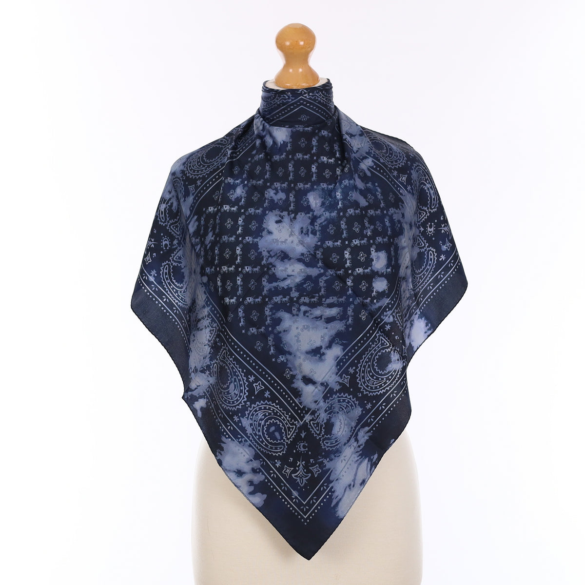 Brand New Coach Midnight Blue Carriage Design Silk Scarf