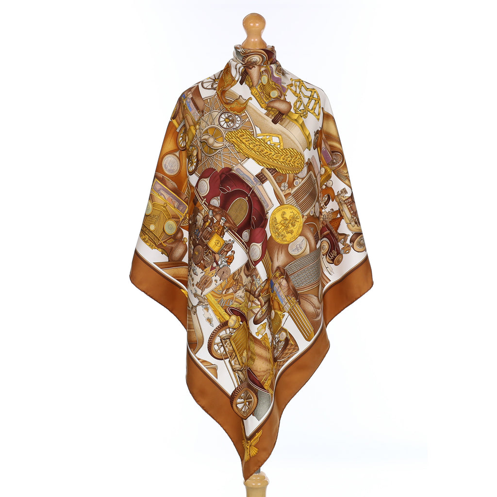 Pristine Hermès Automobile Vintage Silk Scarf Quite Rare
