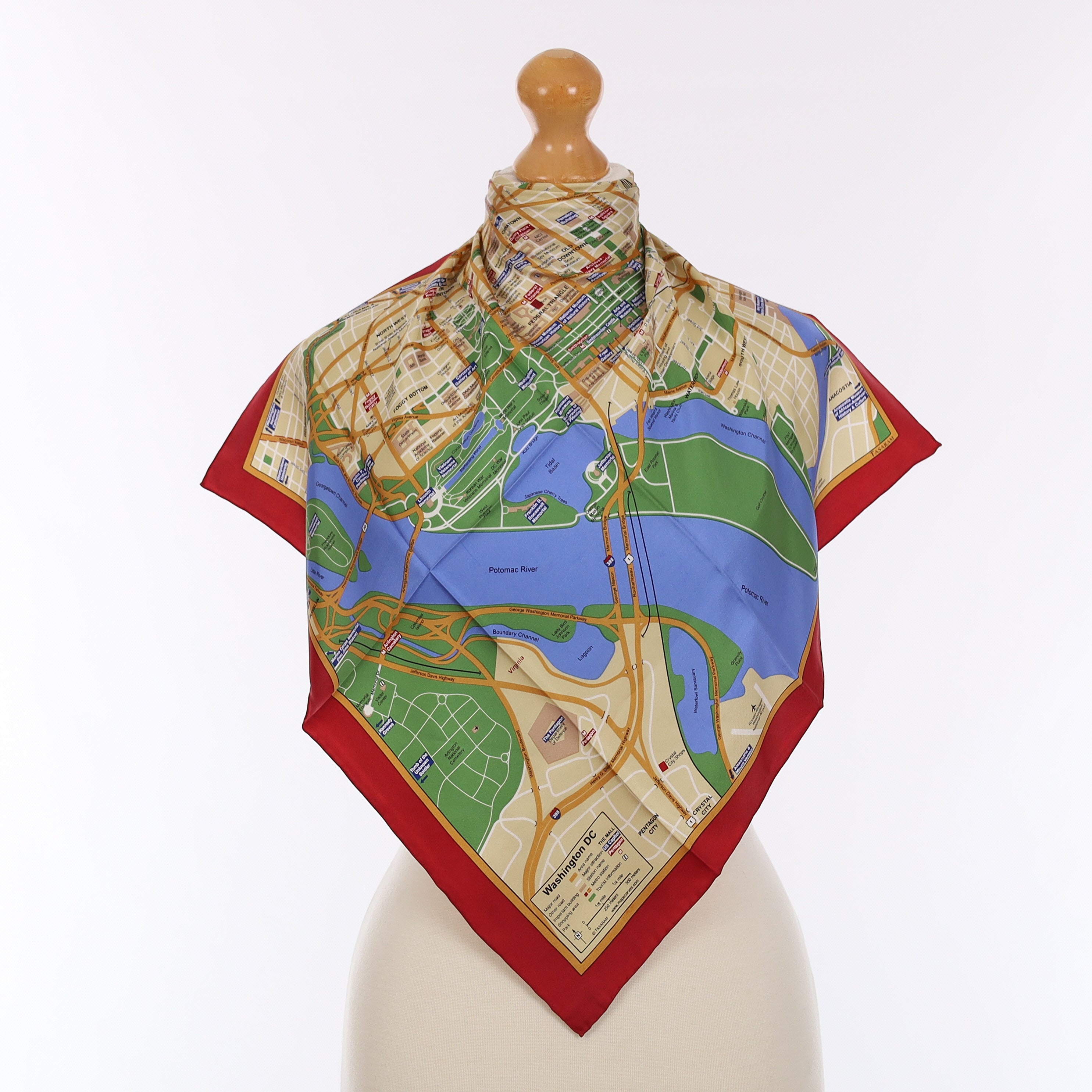 Brand New Washington DC Map Silk Scarf
