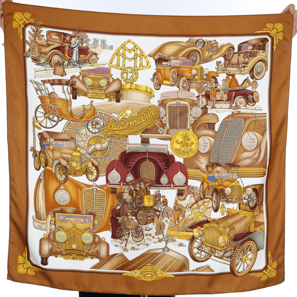 Pristine Hermès Automobile Vintage Silk Scarf Quite Rare