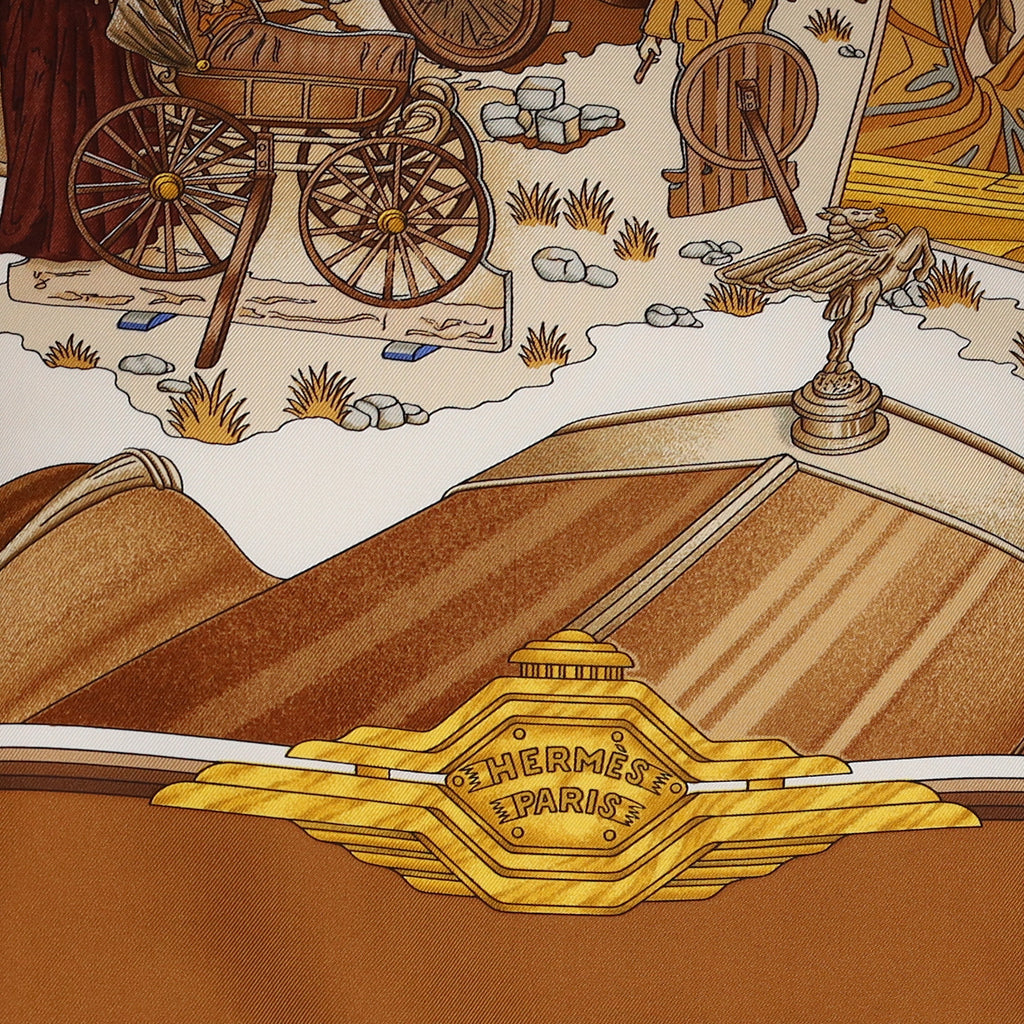 Pristine Hermès Automobile Vintage Silk Scarf Quite Rare