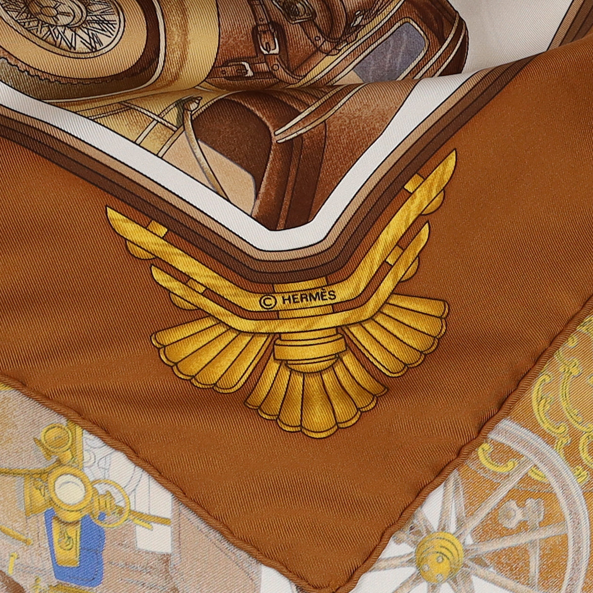 Pristine Hermès Automobile Vintage Silk Scarf Quite Rare