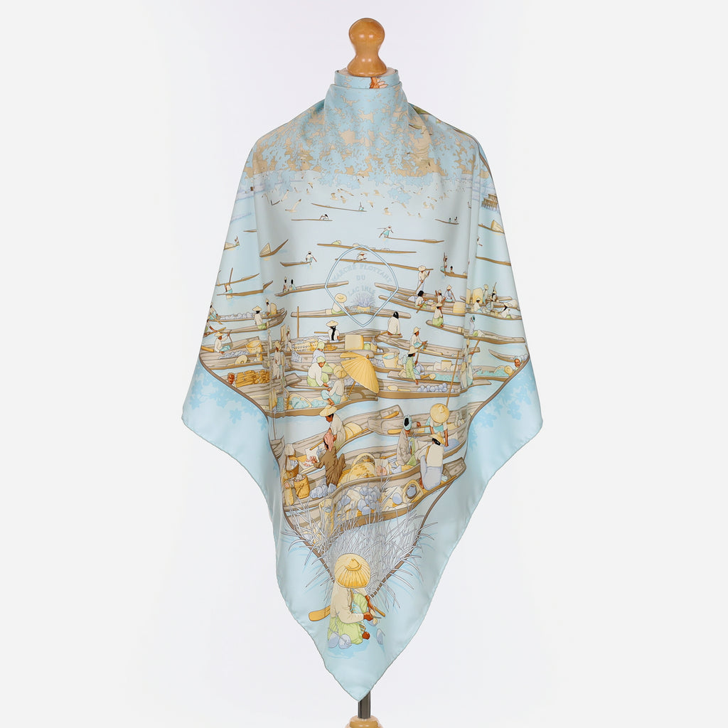 Pristine Hermès Marche Flottant du Lac Inlé Silk Scarf