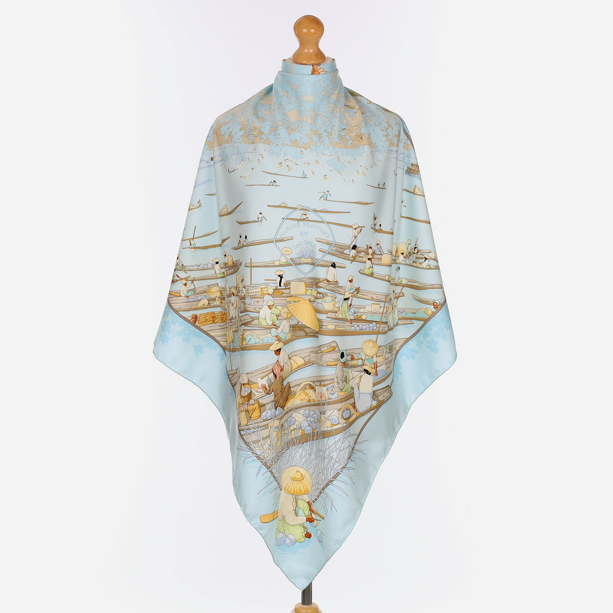 Pristine Hermès Marche Flottant du Lac Inlé Silk Scarf