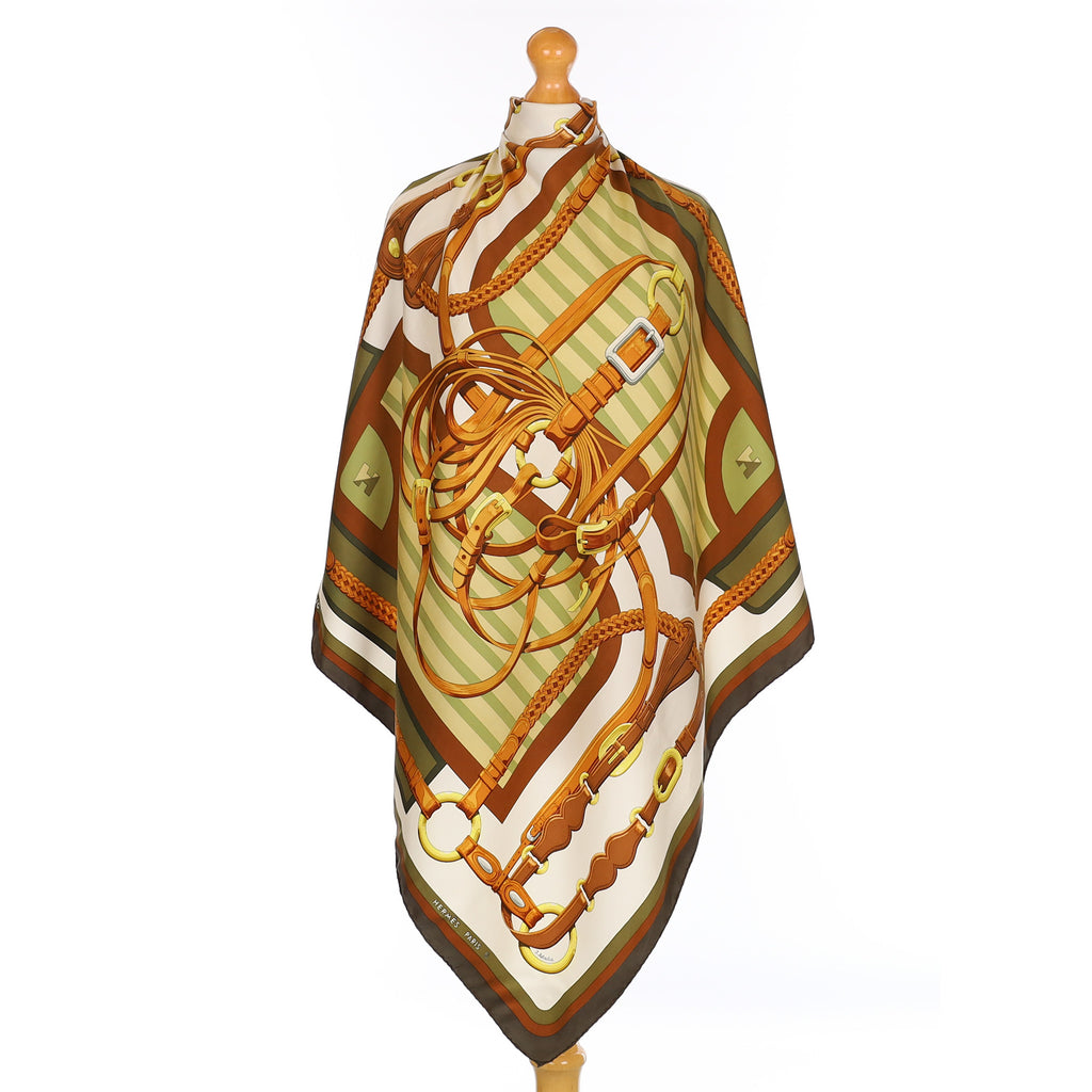 Hermès Coaching Vintage Silk Scarf