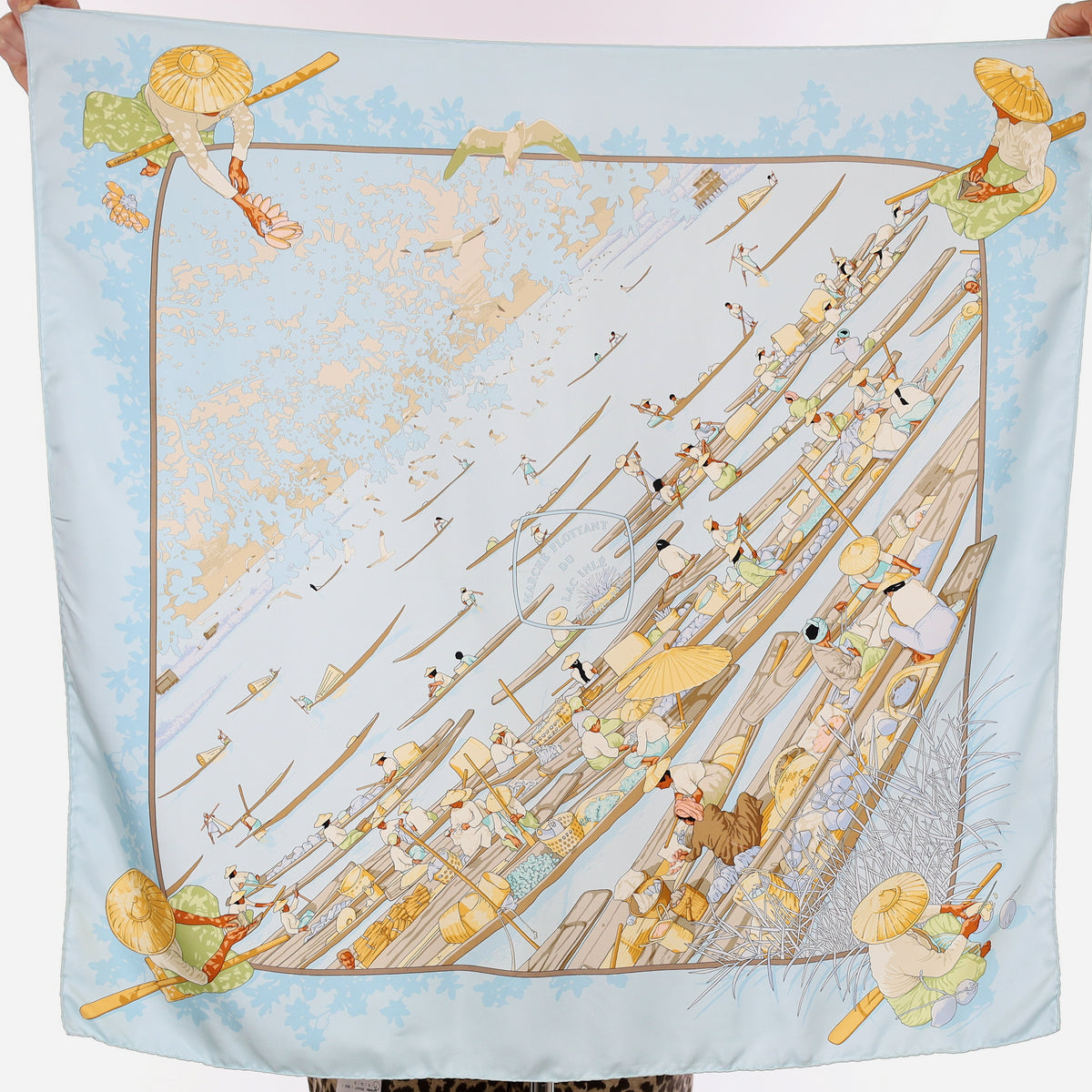 Pristine Hermès Marche Flottant du Lac Inlé Silk Scarf