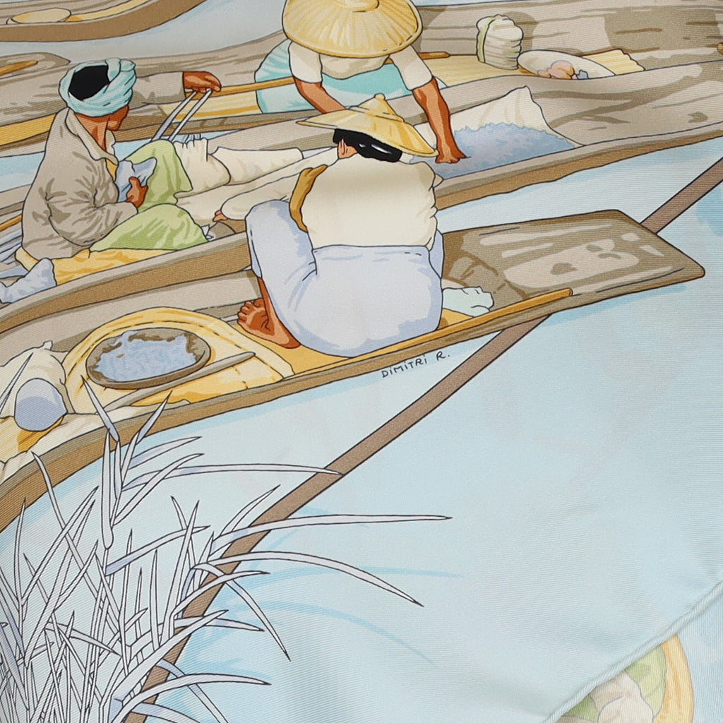 Pristine Hermès Marche Flottant du Lac Inlé Silk Scarf