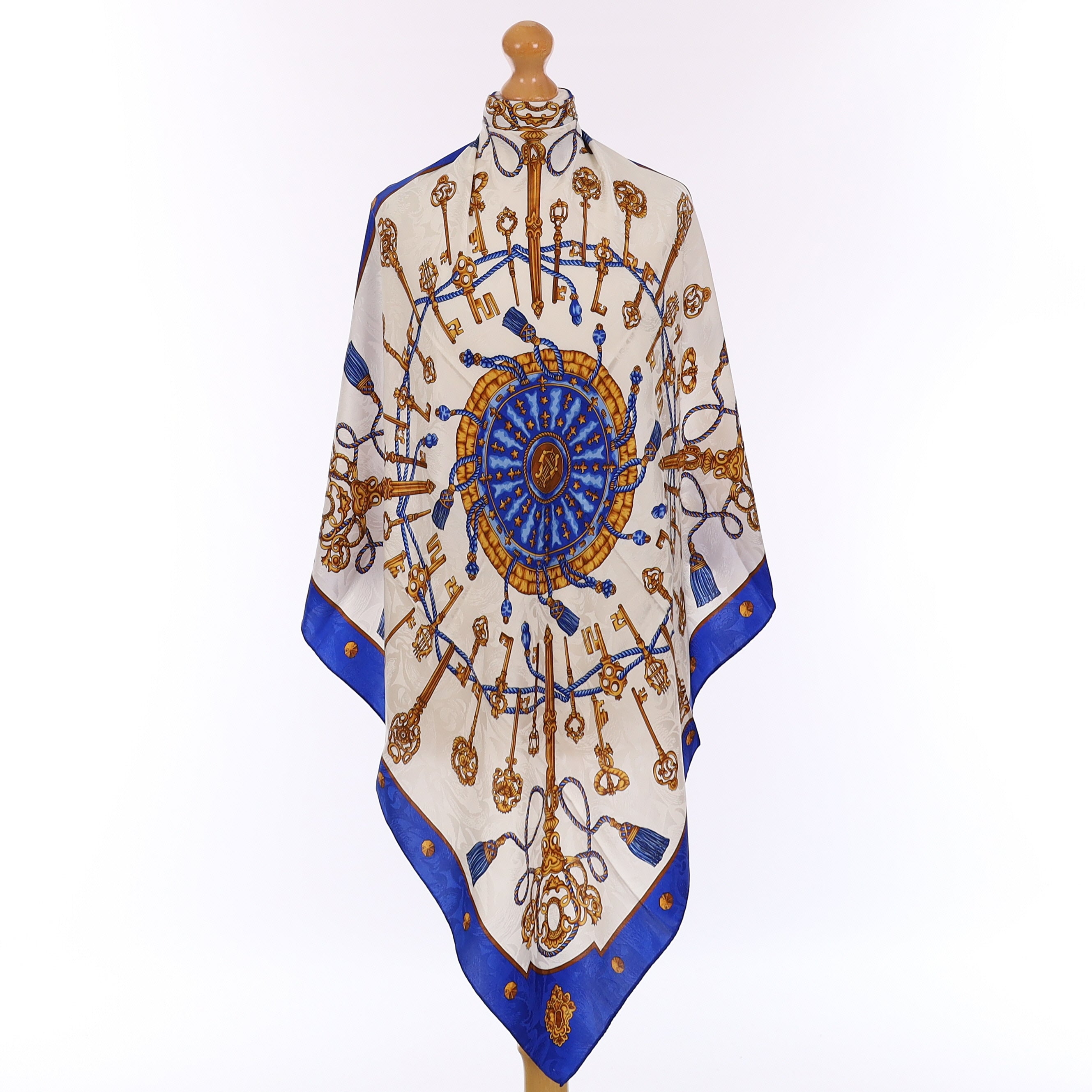 Pristine Key Design Vintage Silk Scarf