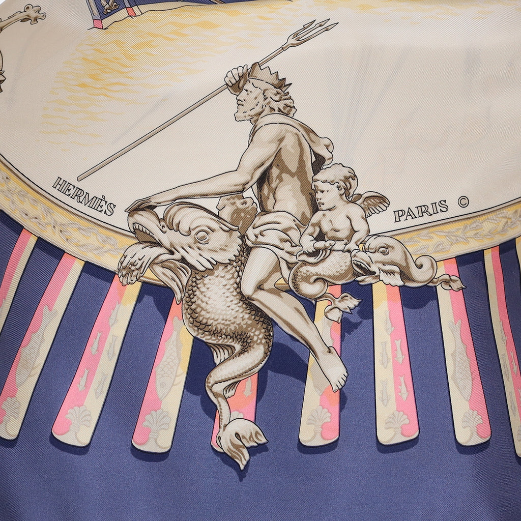 Hermès La Marine à Rames Vintage Silk Scarf Quite Rare