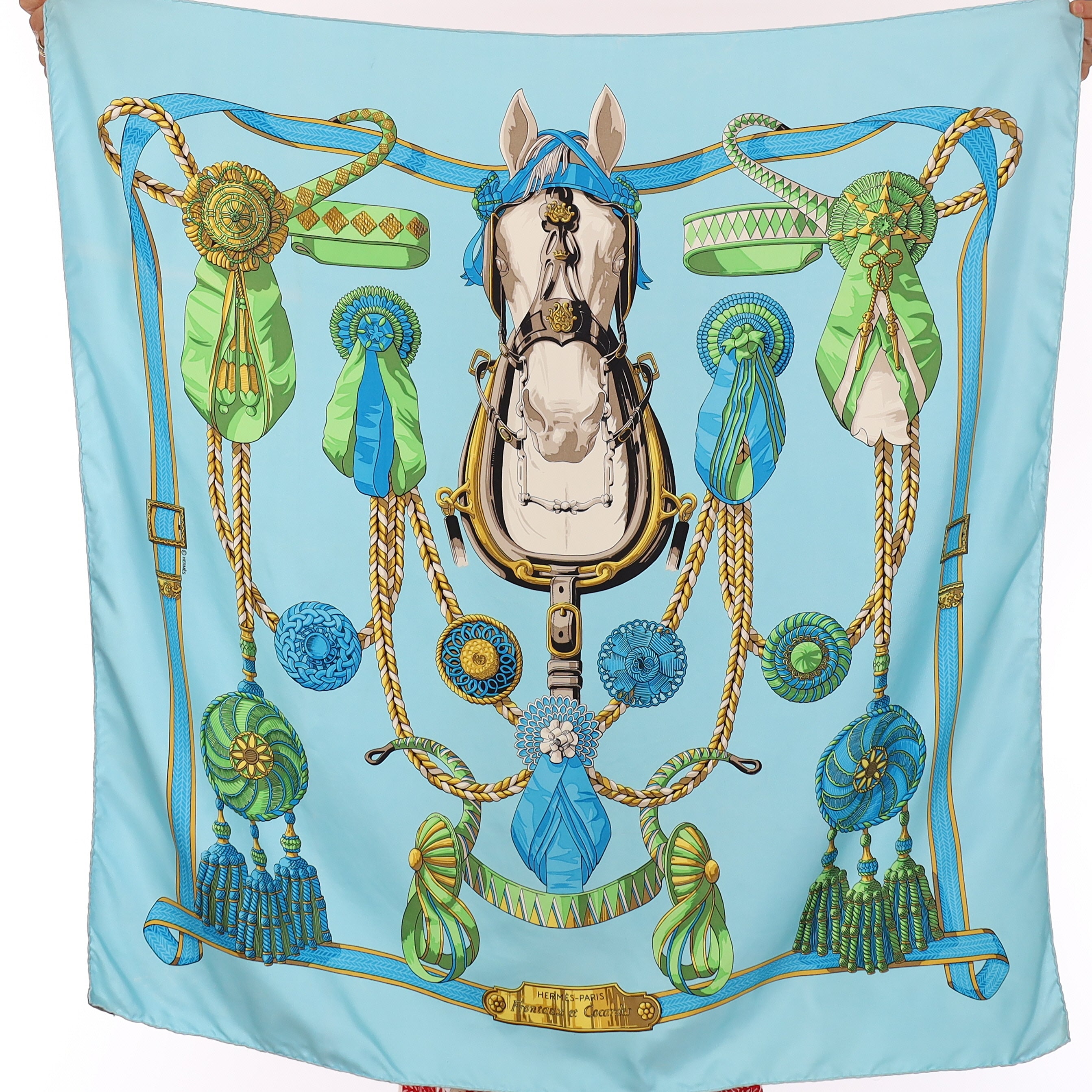 Frontaux et Cocardes Hermès Silk Scarf