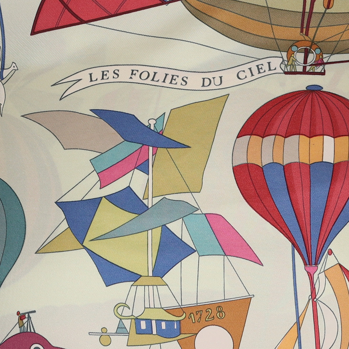 Hermès Les Folies du Ciel Vintage Silk Scarf