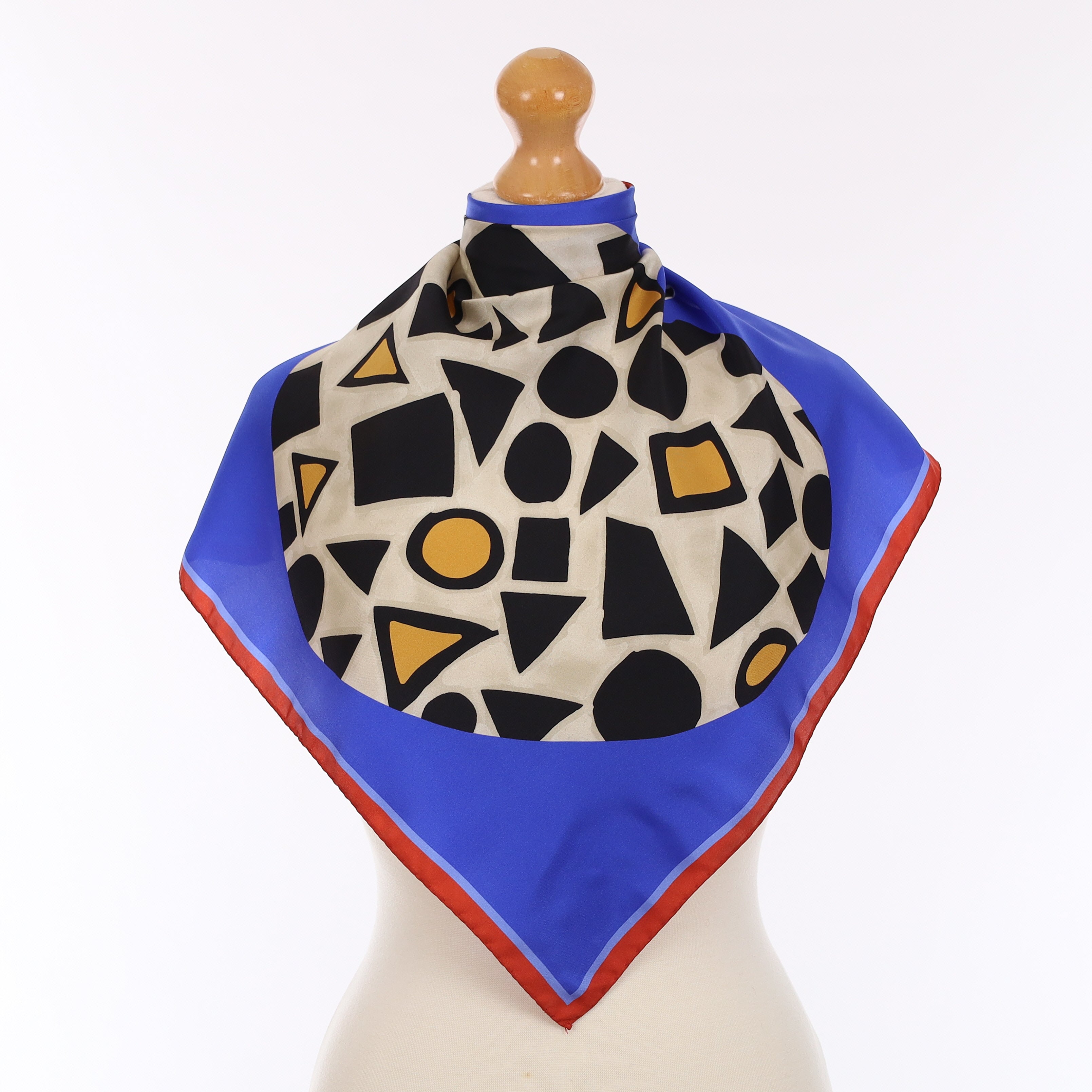 Barbieri Geometric Apple Vintage Silk Scarf