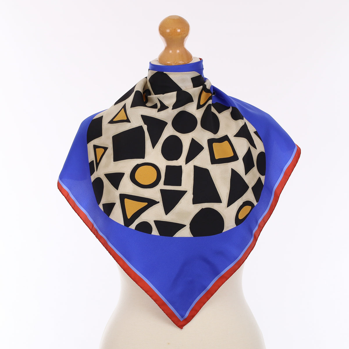 Barbieri Geometric Apple Vintage Silk Scarf