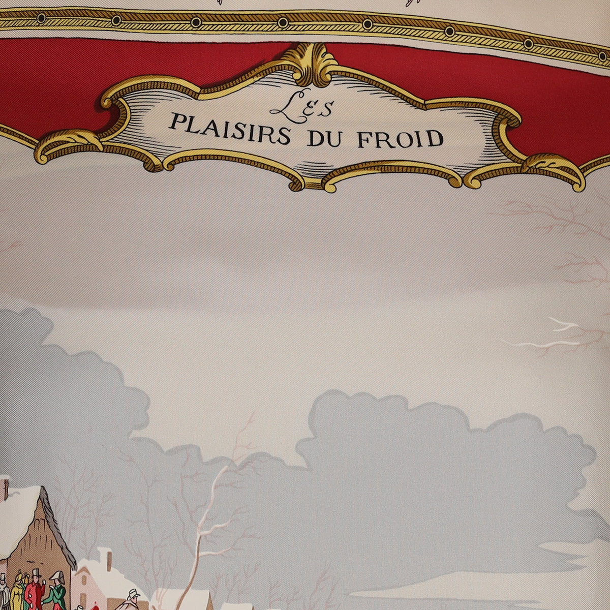 Hermès Les Plaisirs du Froid Vintage Silk Scarf
