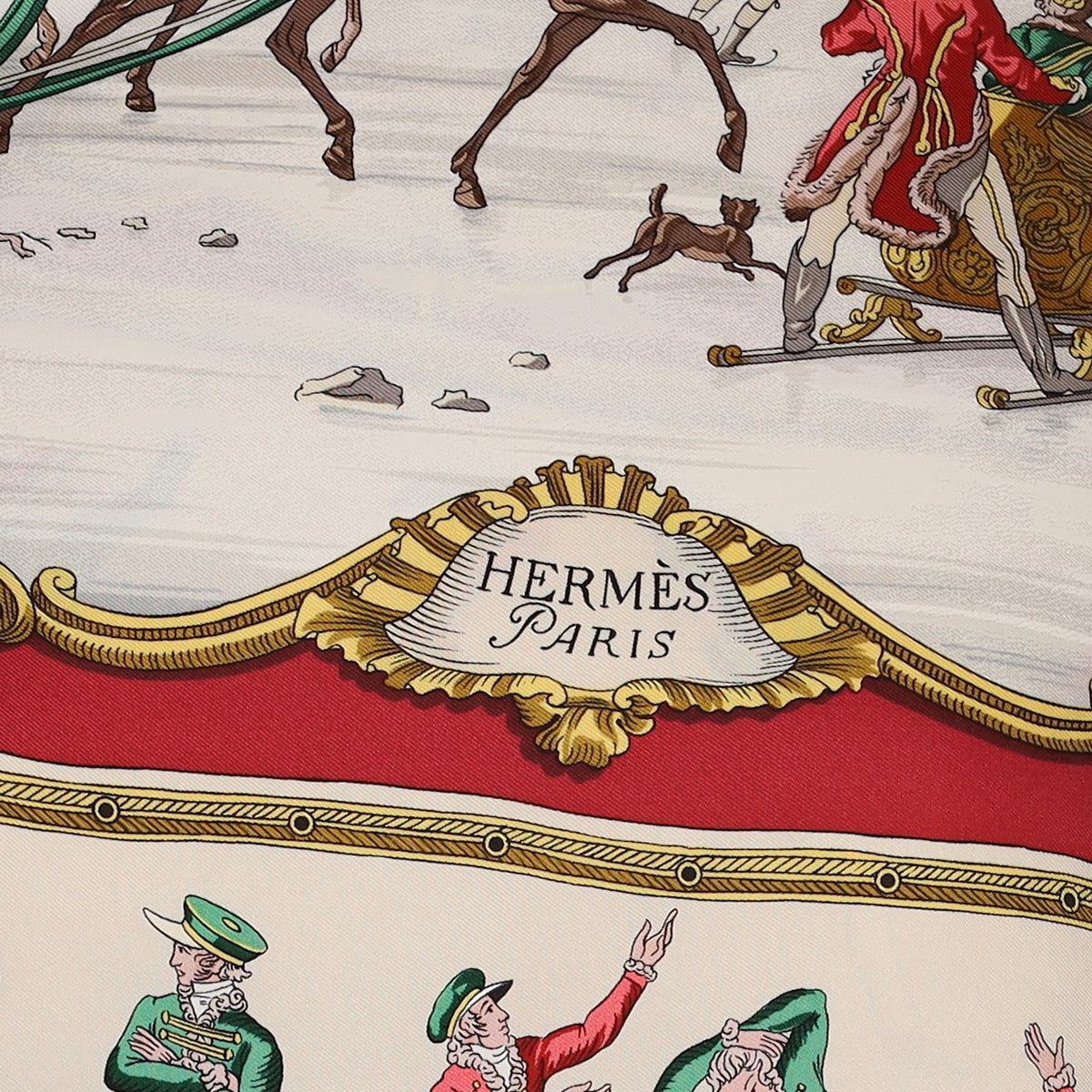 Hermès Les Plaisirs du Froid Vintage Silk Scarf