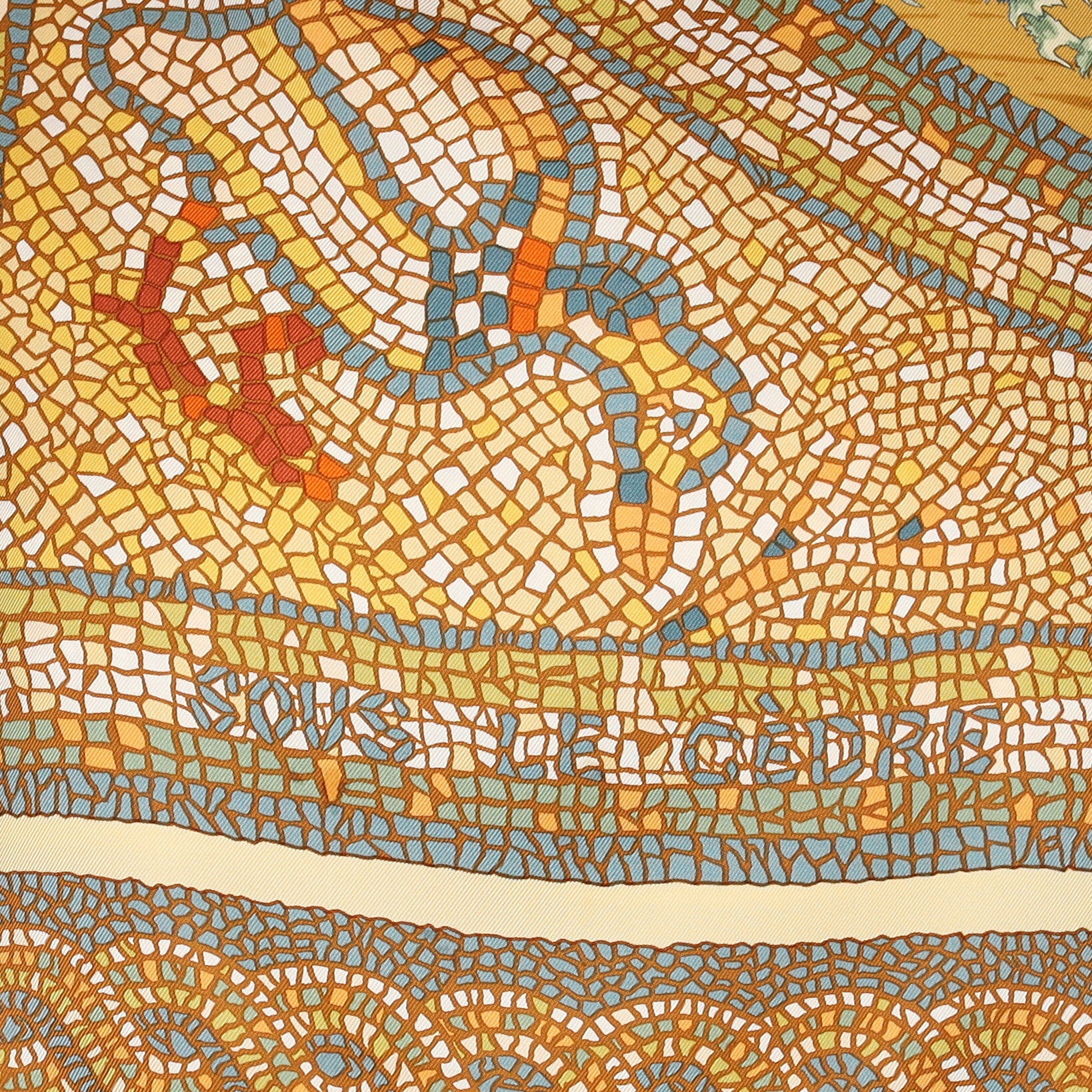 Hermès Sous le Cèdre Vintage Silk Scarf