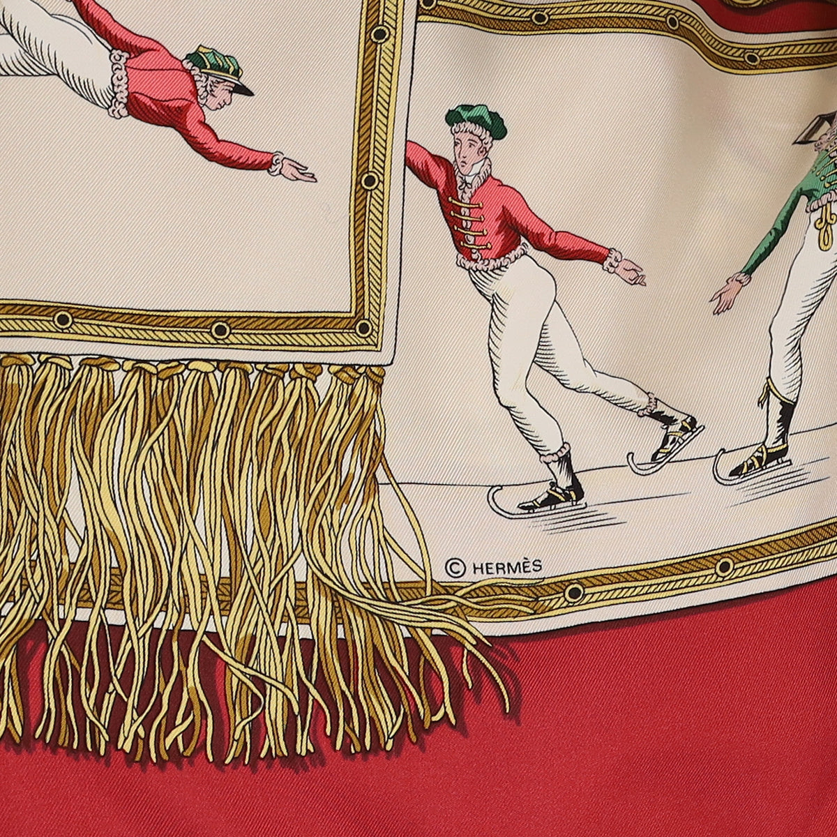 Hermès Les Plaisirs du Froid Vintage Silk Scarf