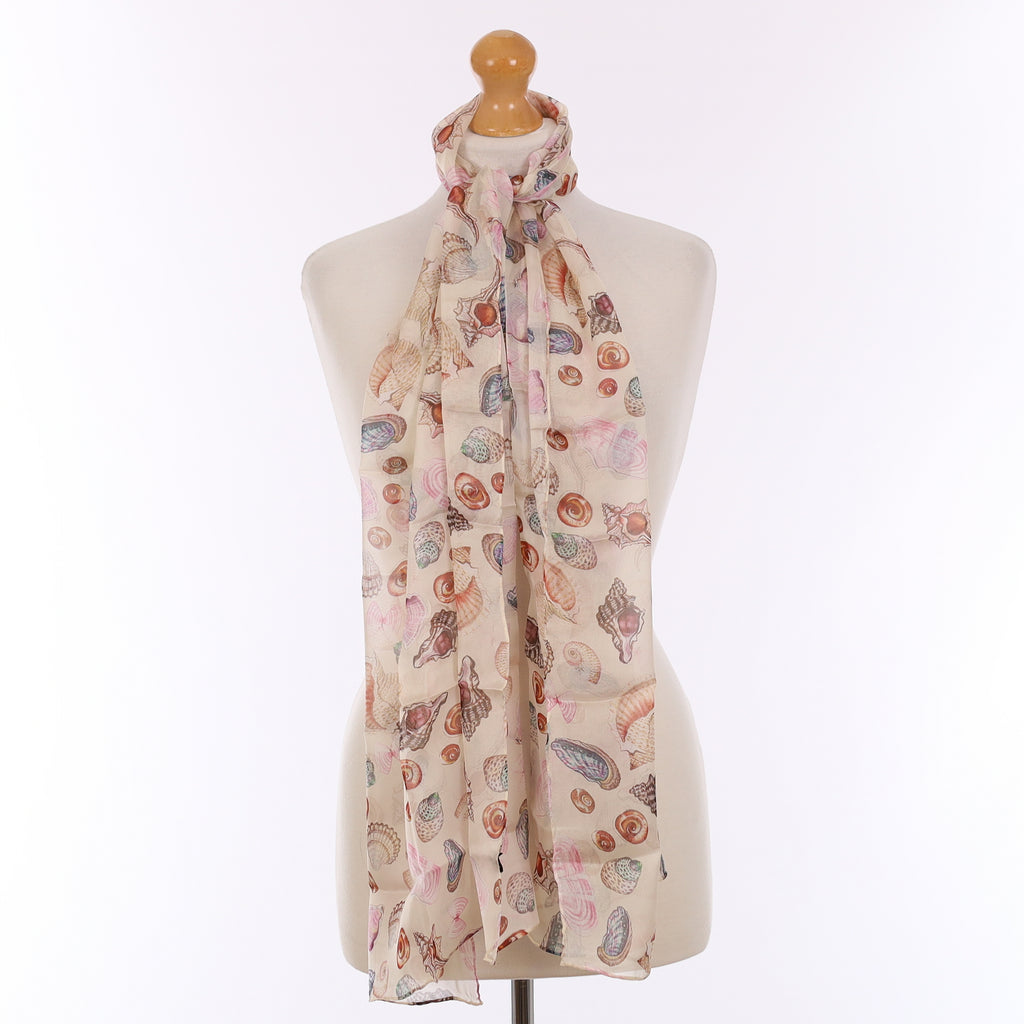 Brand New Boxed Fox & Chave Sea Shell Silk Scarf