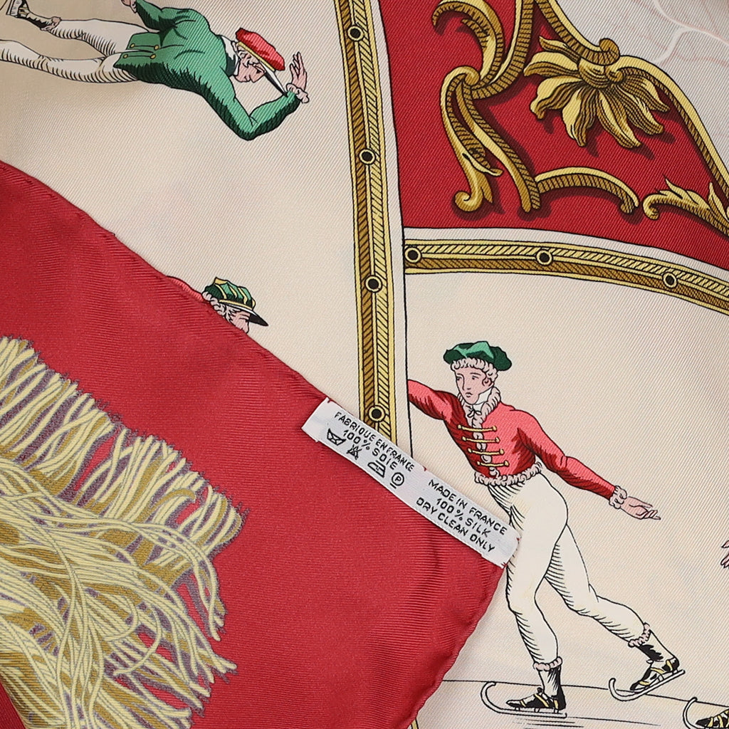 Hermès Les Plaisirs du Froid Vintage Silk Scarf