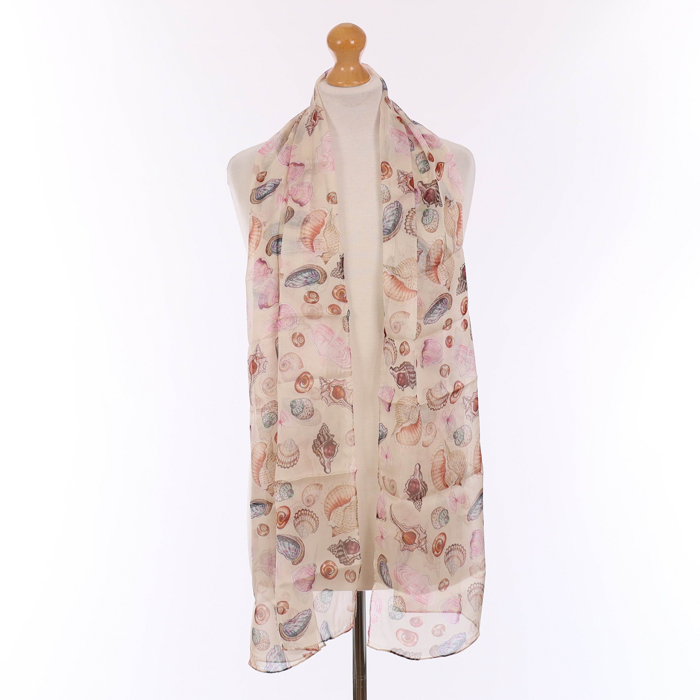 Brand New Boxed Fox & Chave Sea Shell Silk Scarf