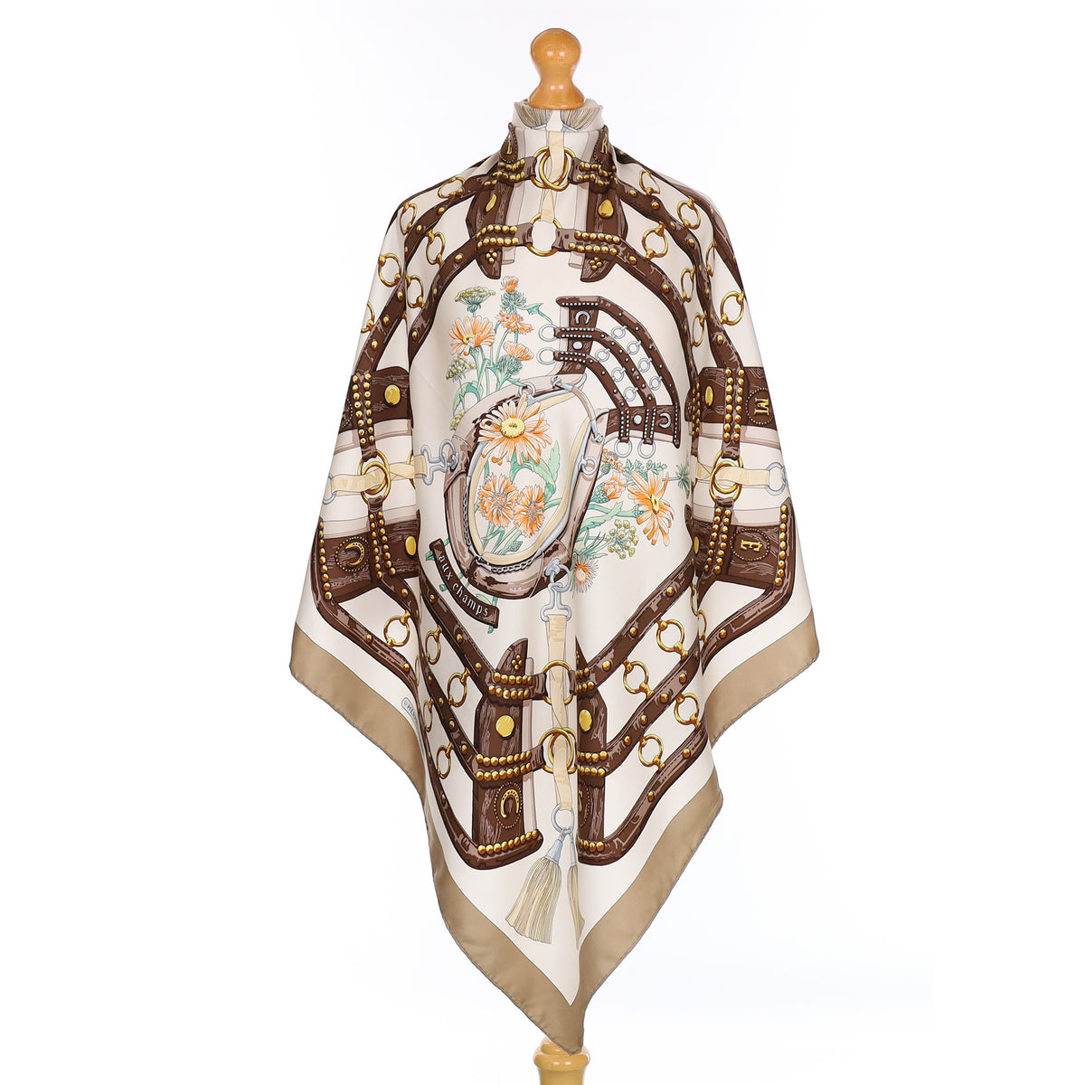 Hermès Aux Champs Vintage Silk Scarf