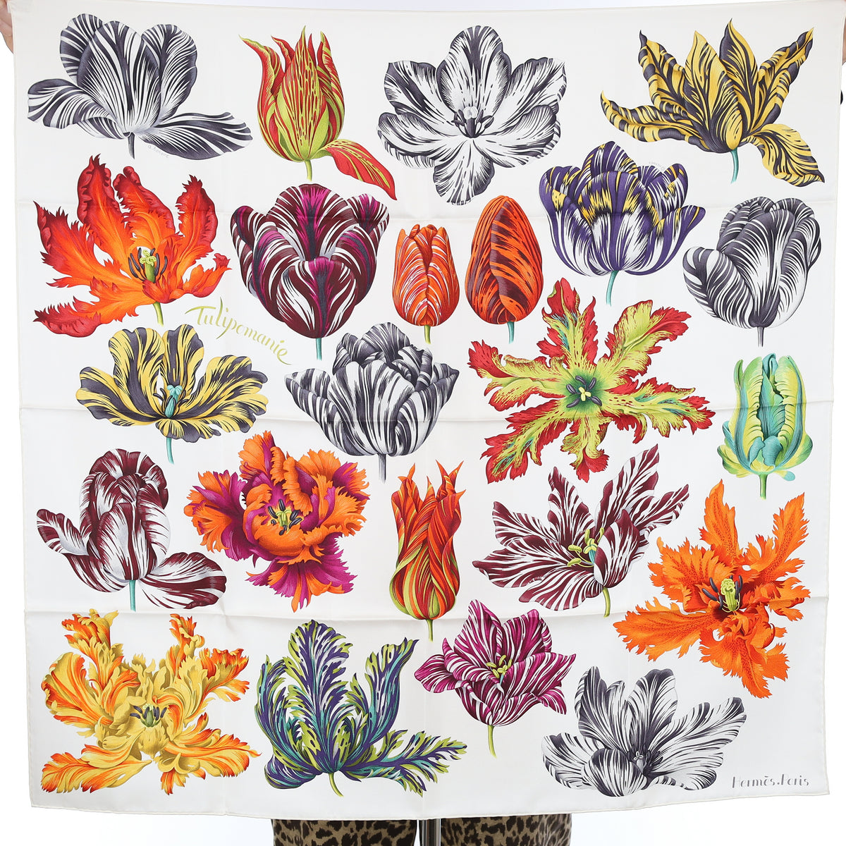 Brand New Boxed Hermès Tulipomanie Silk Scarf