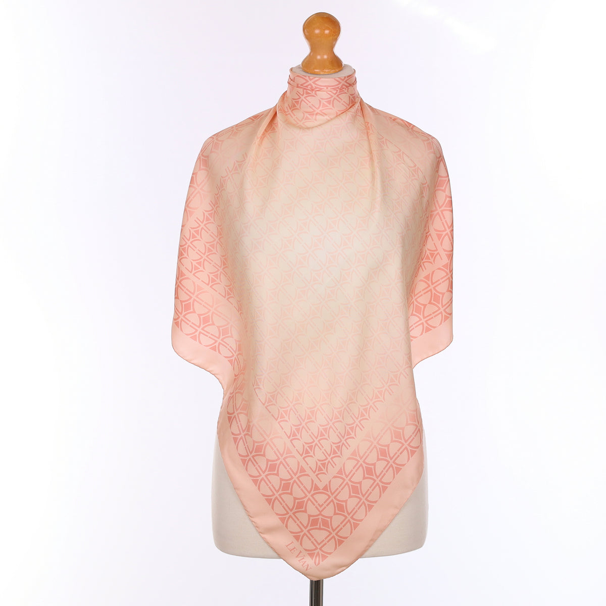 Shell Pink Patterned Silk Scarf