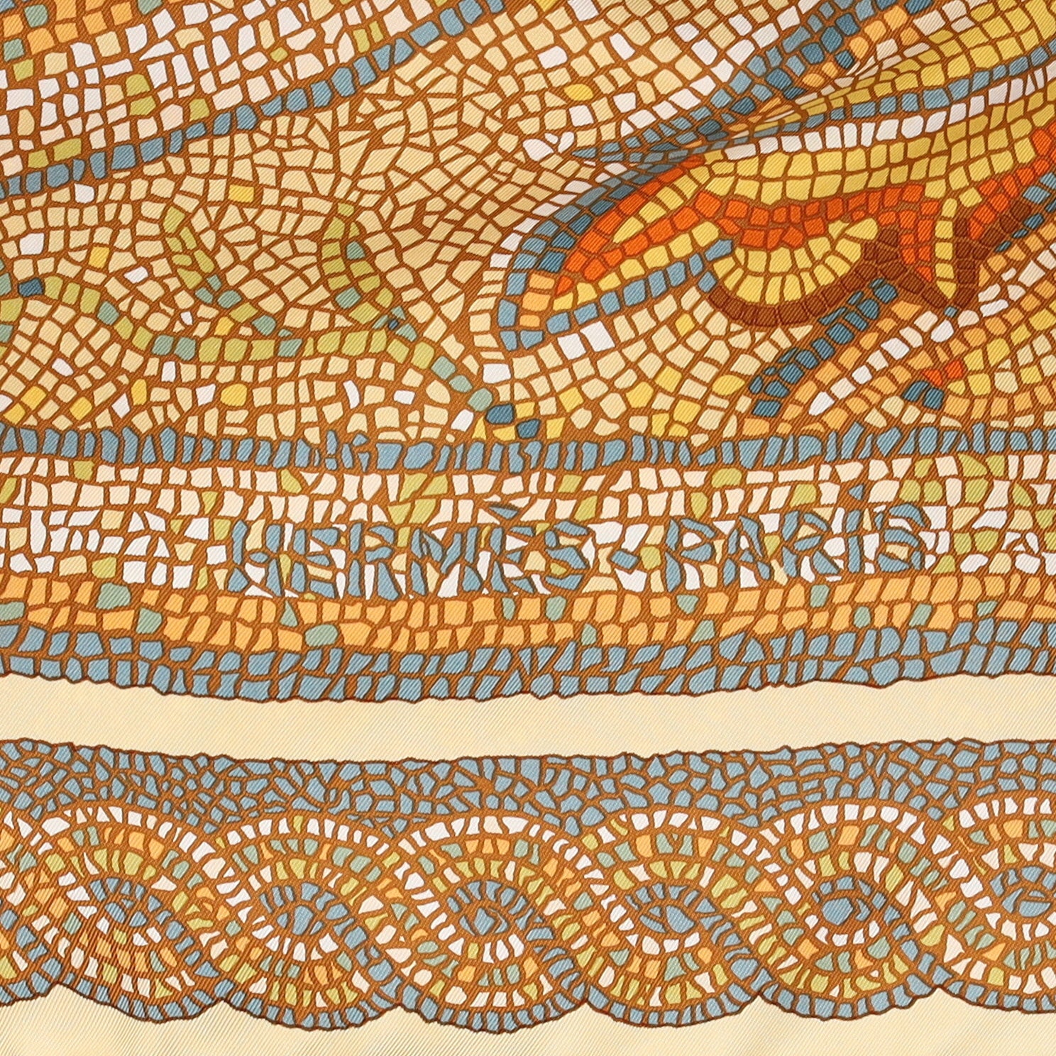 Hermès Sous le Cèdre Vintage Silk Scarf